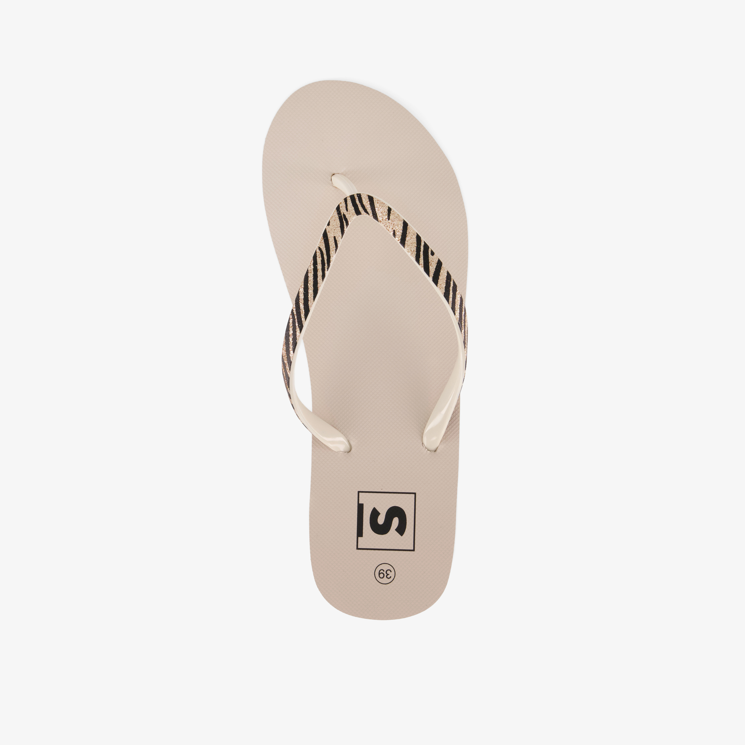 Dames teenslippers met tijgerprint  beige – foto 4