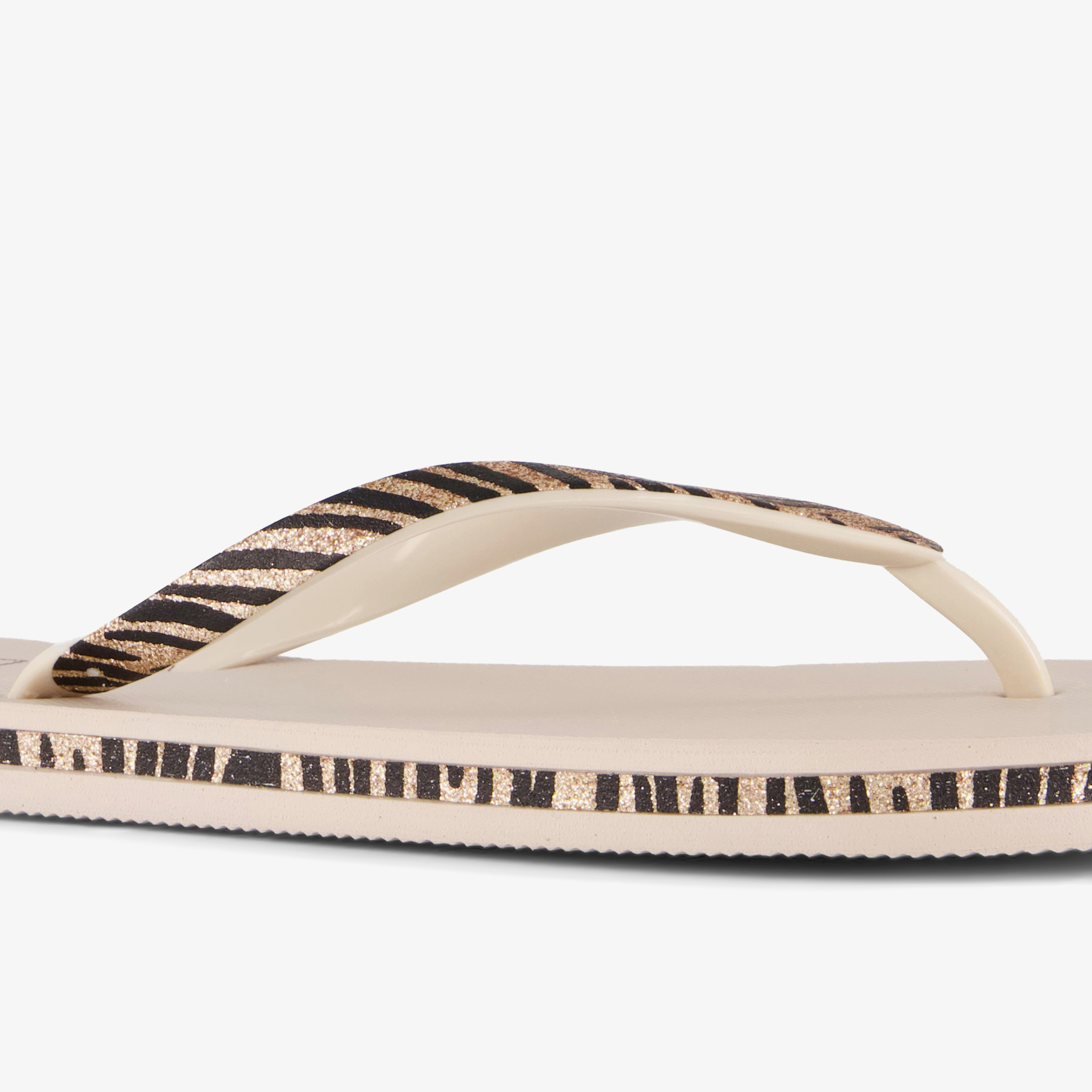 Dames teenslippers met tijgerprint  beige – foto 5