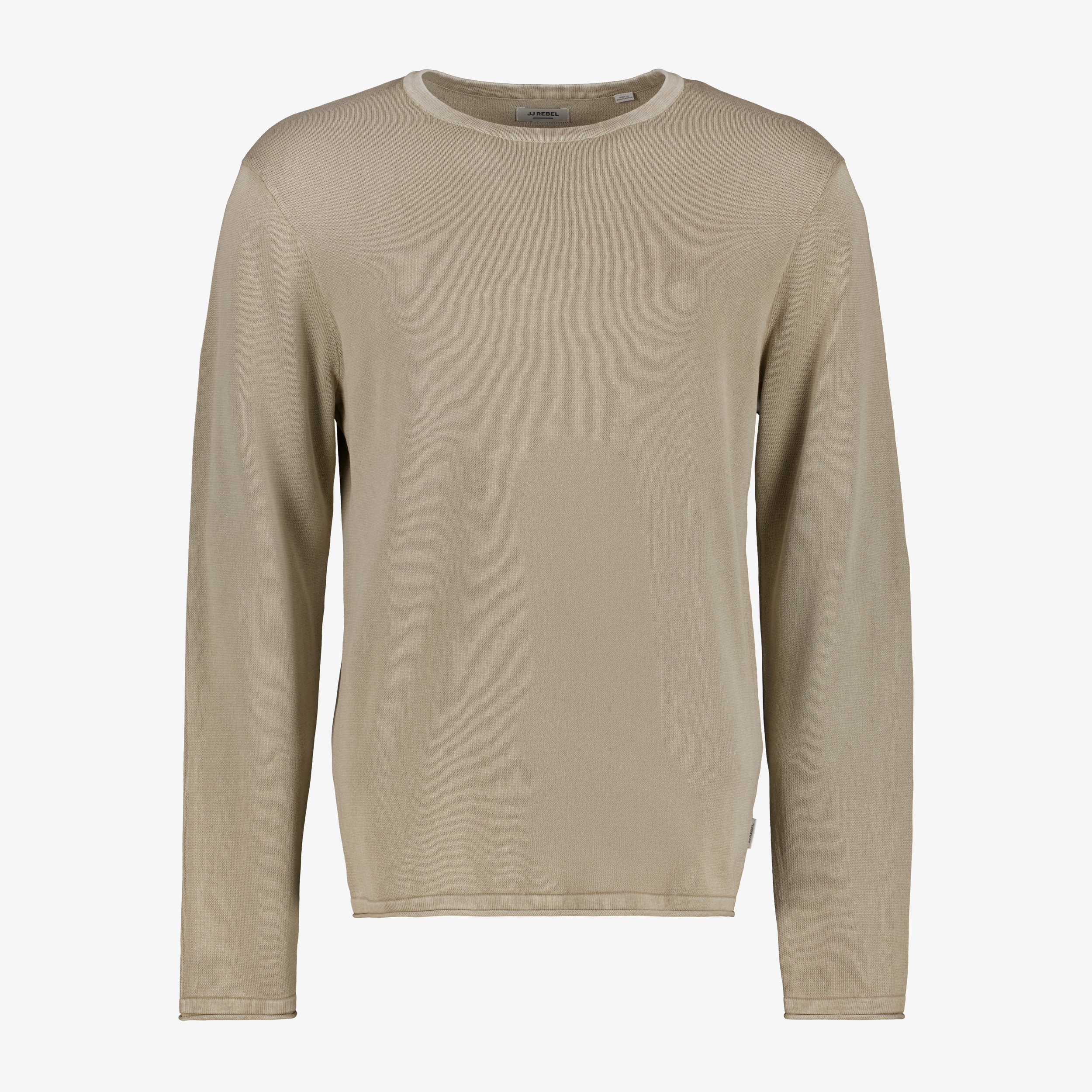 JJ REBEL fijngebreide heren trui beige truien & vesten