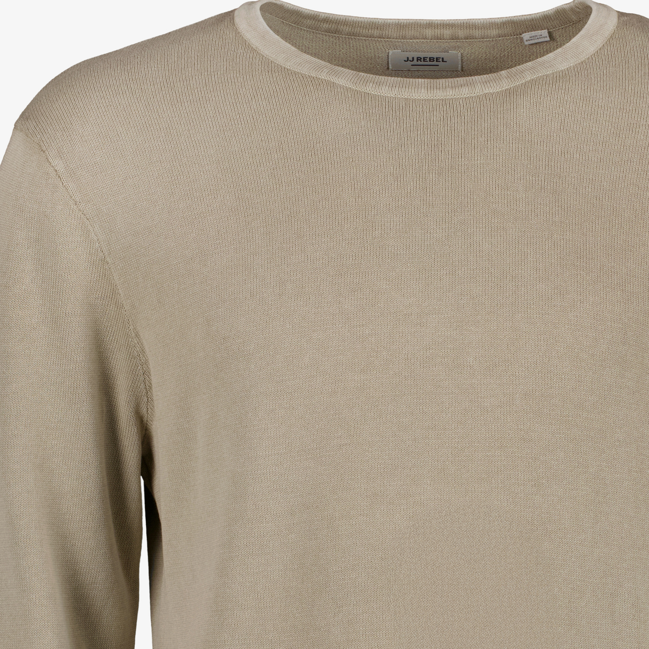 JJ REBEL fijngebreide heren trui beige truien & vesten – foto 2