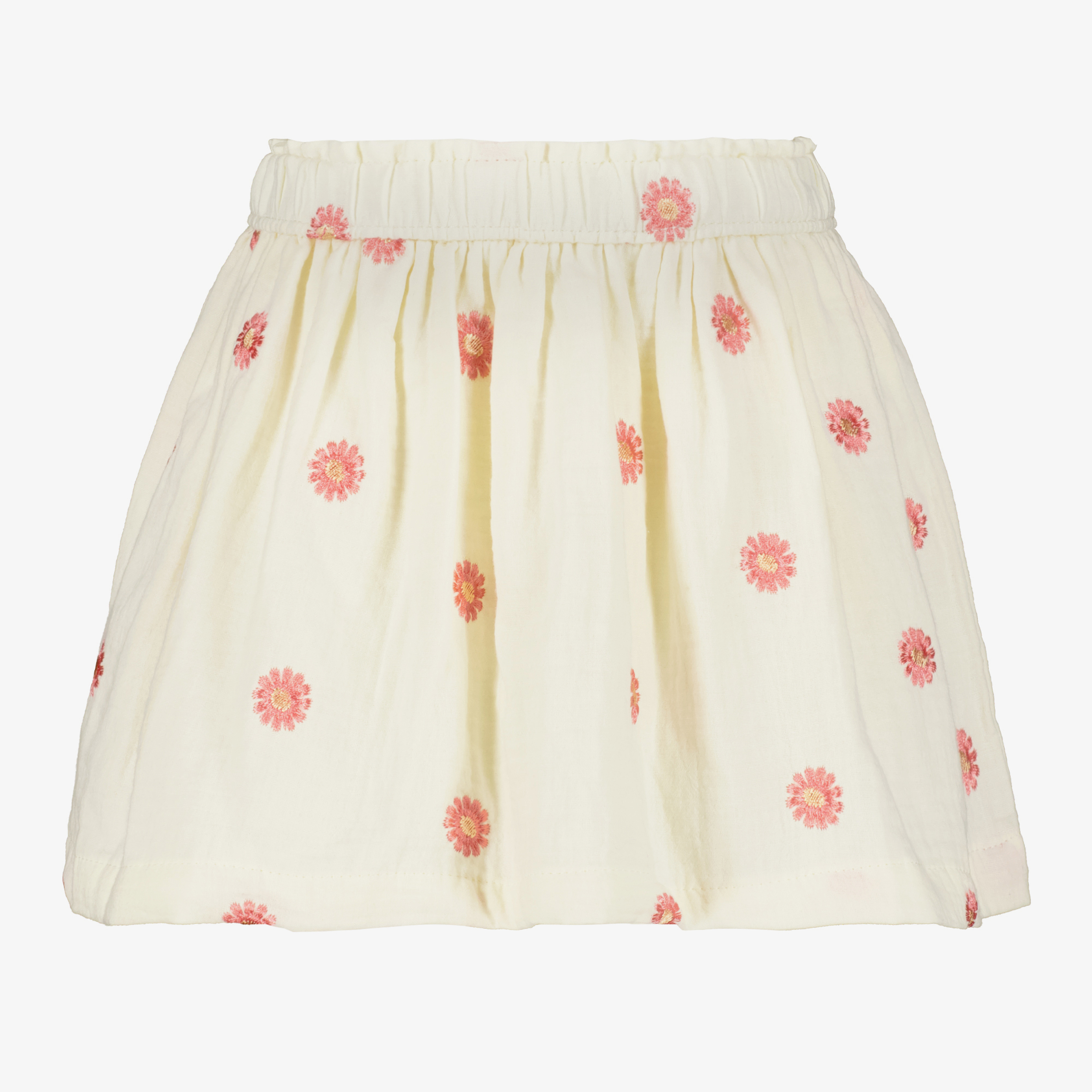 Twoday meisjes rok met roze bloemen wit