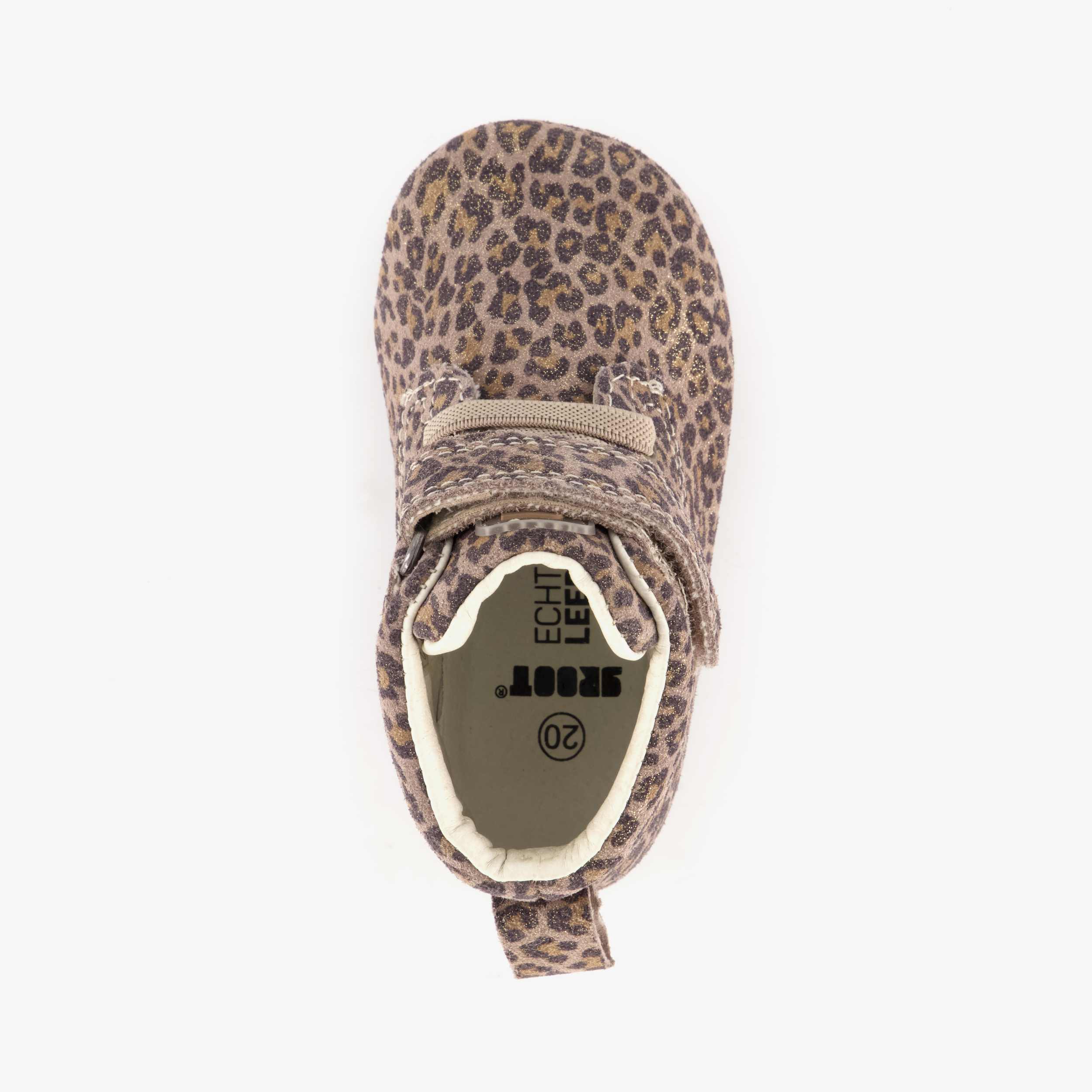 Groot leren babyschoenen met luipaardprint meisjes – foto 4