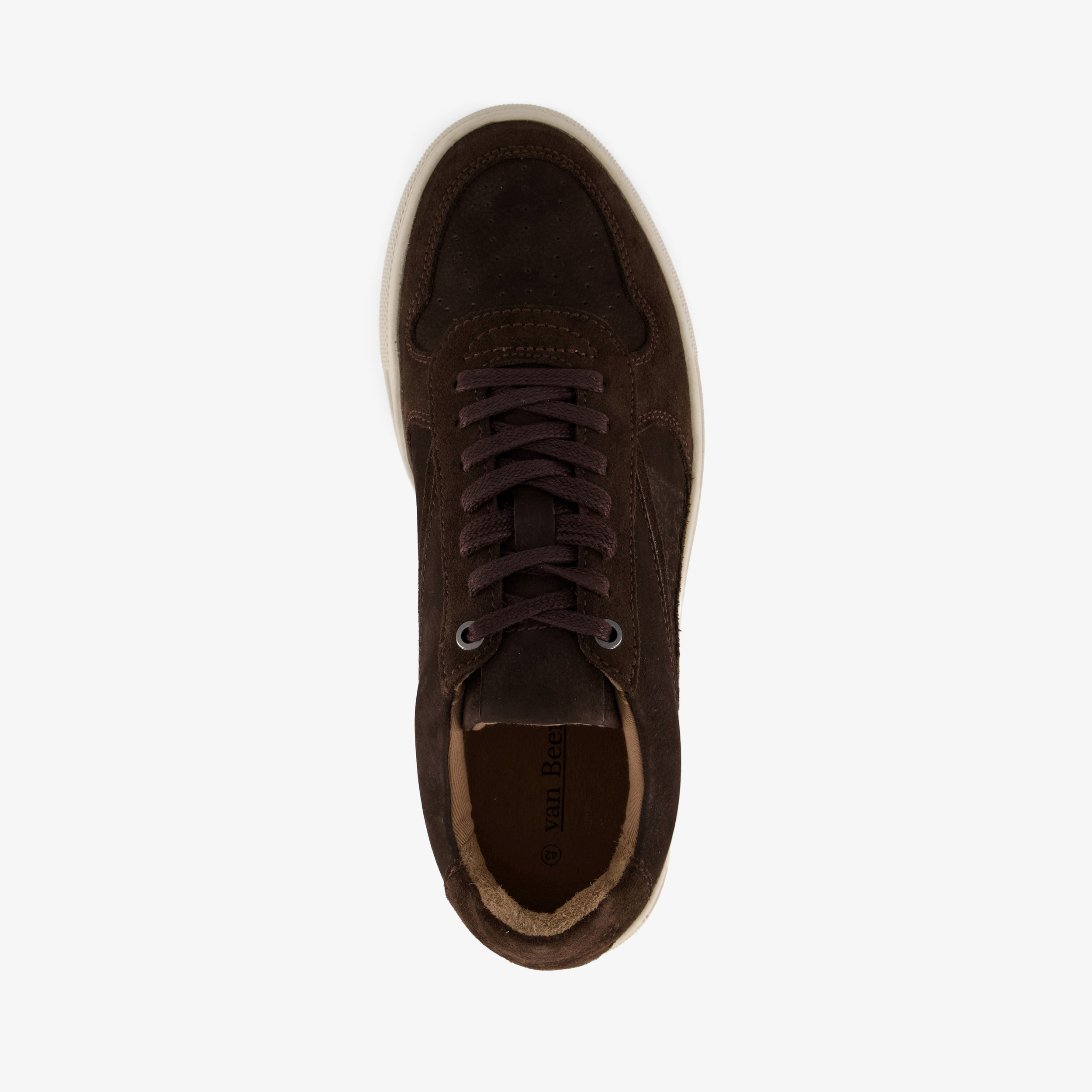 Van Beers suède heren sneakers bruin – foto 4