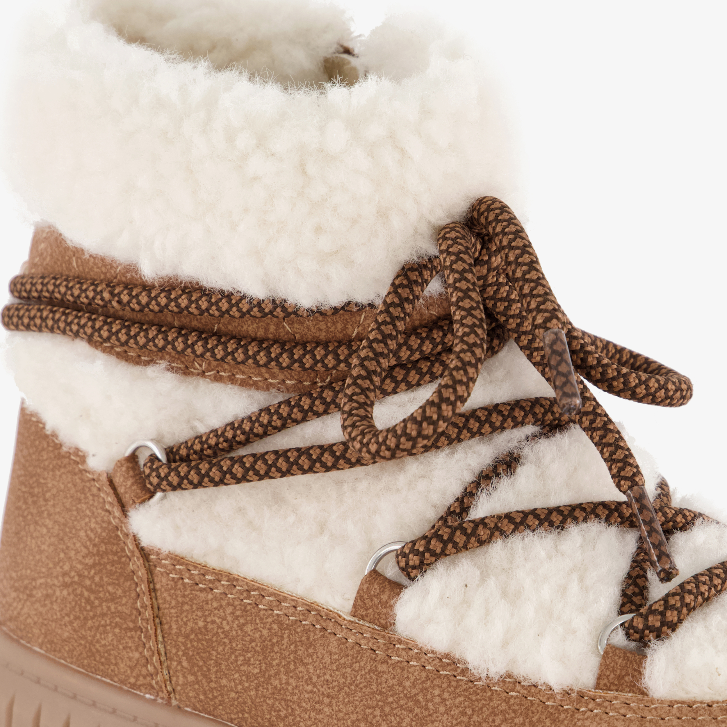 Blue Box gevoerde meisjes teddy veterboots bruin – foto 5