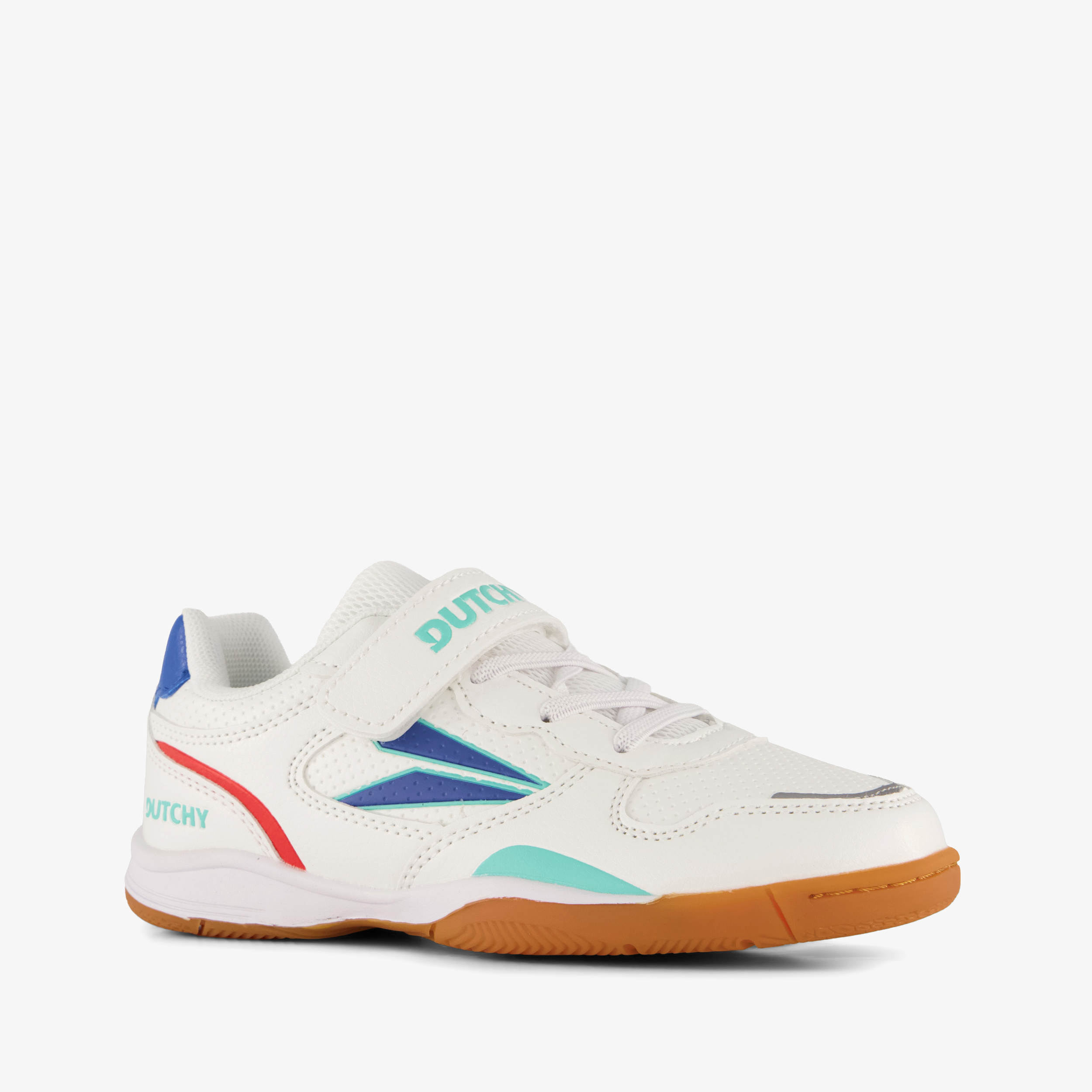 Dutchy Sharp kinder zaalschoenen IC wit blauw meisjes sportschoenen