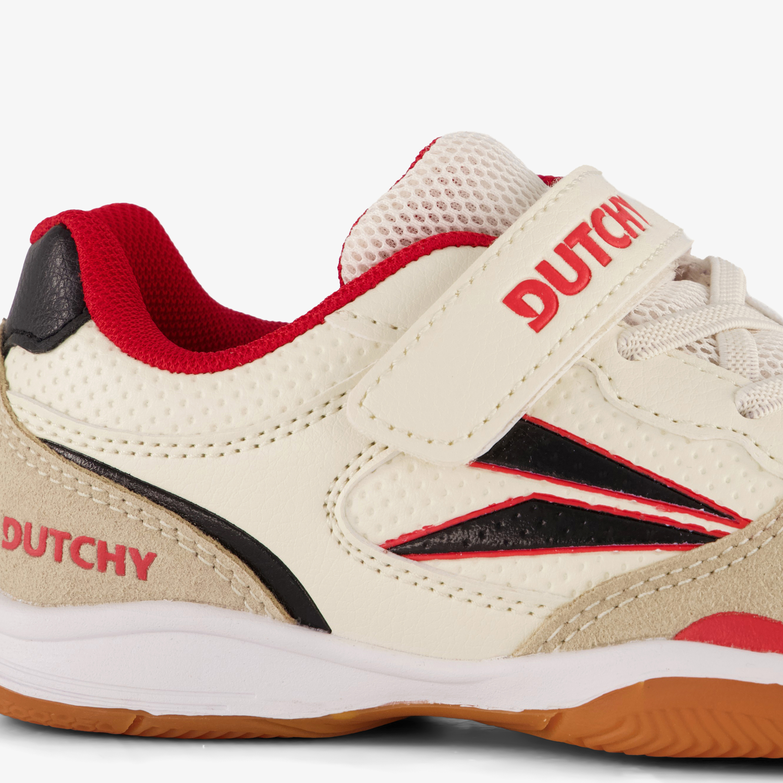 Dutchy Sharp kinder zaalschoenen IC beige rood meisjes sportschoenen – foto 5