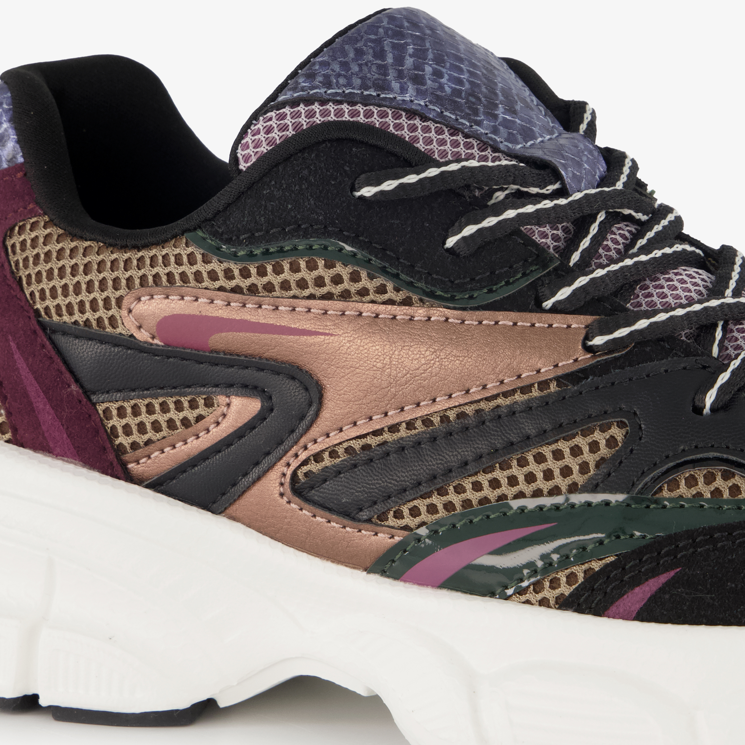 Blue Box dames dad sneakers met slangenprint zwart – foto 5