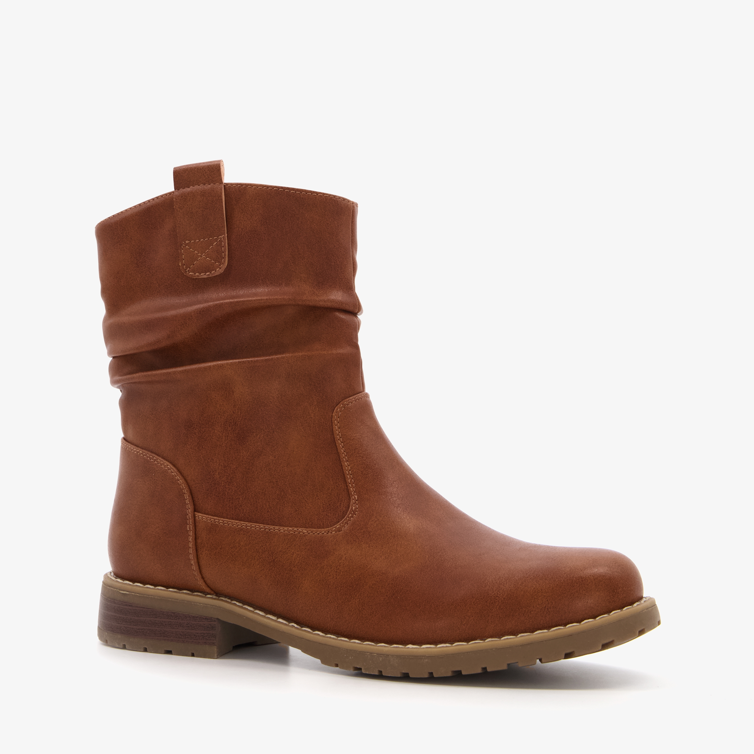 Blue Box dames enkellaarsjes cognac bruin