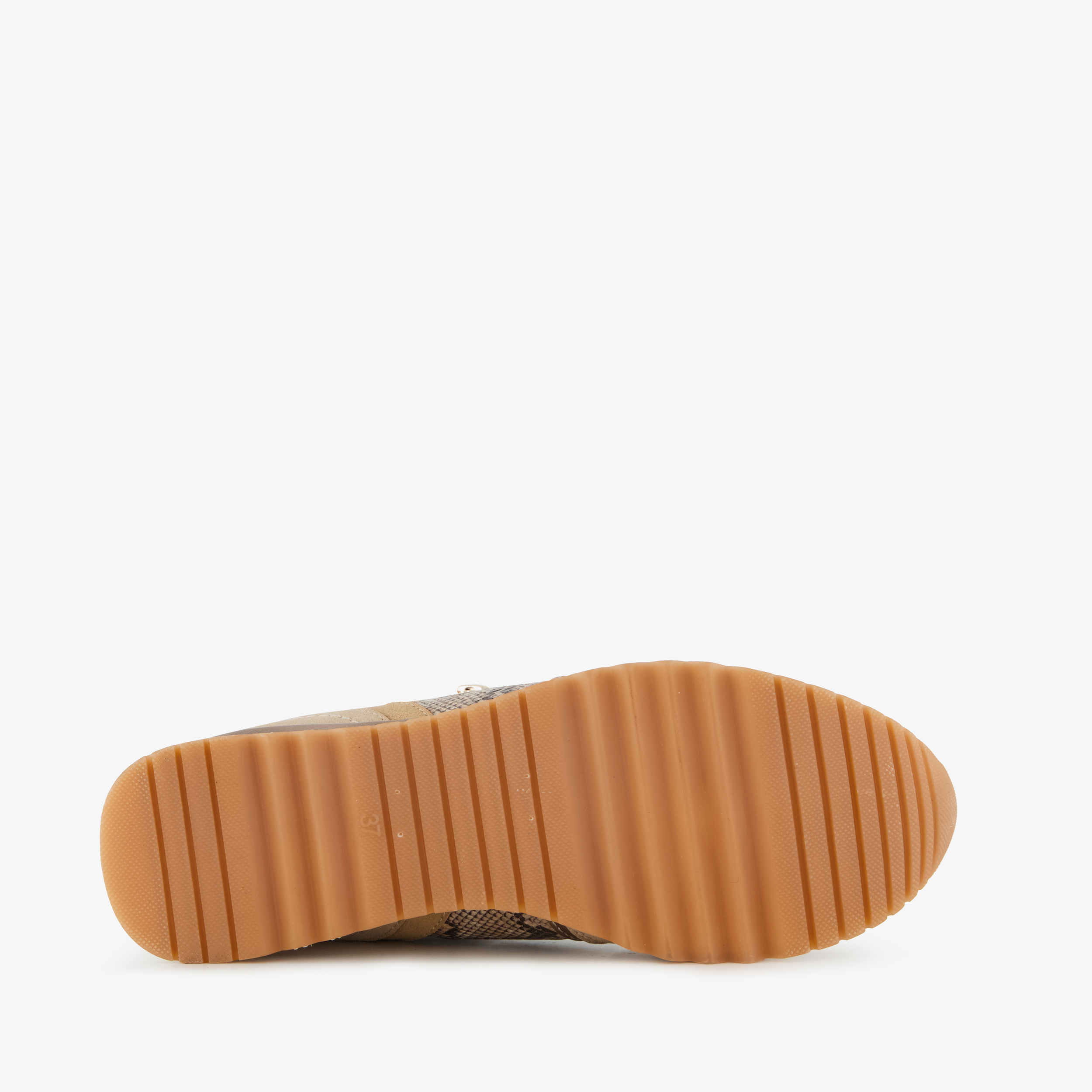 Nova dames sneakers met slangenprint beige goud – foto 3