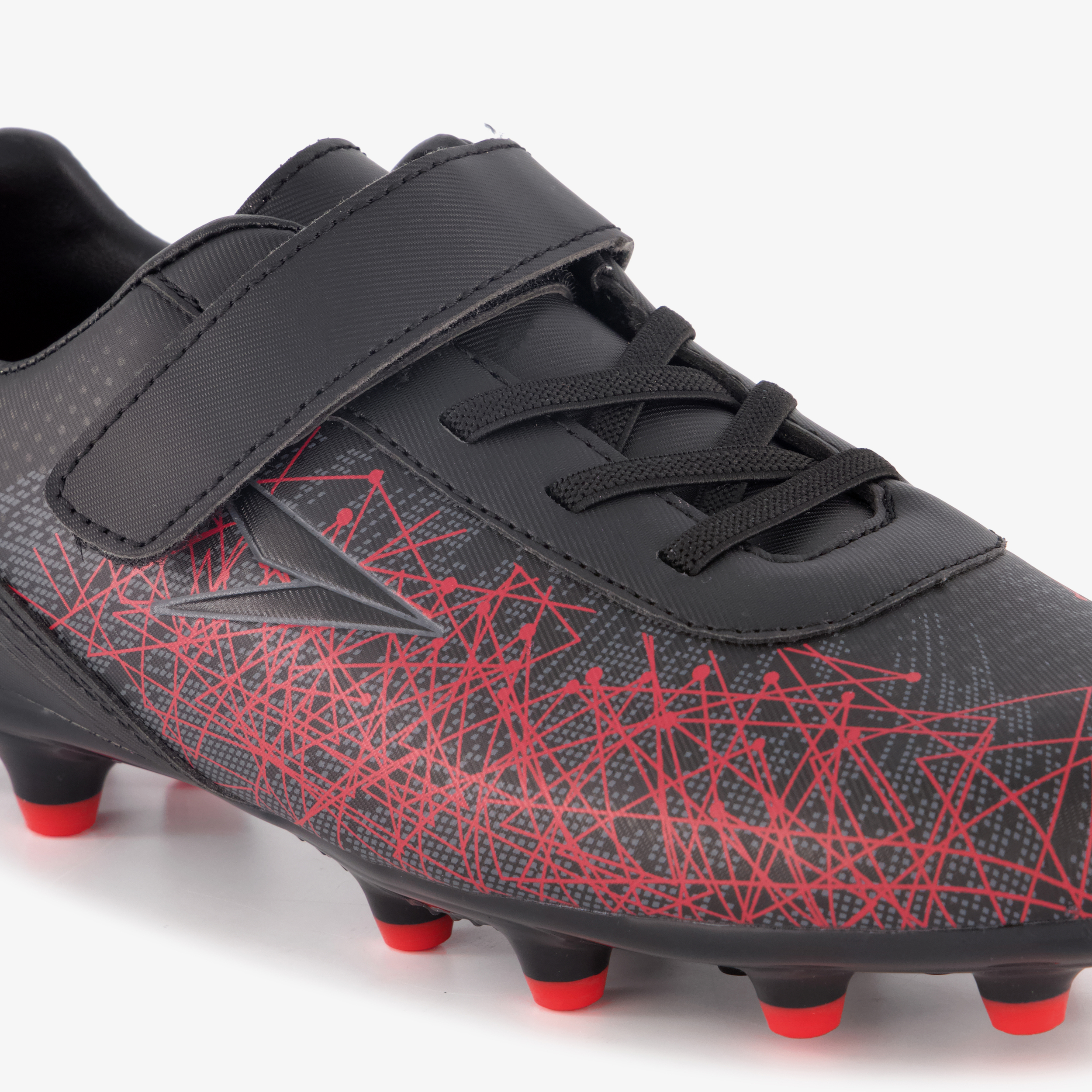 Dutchy Elevate FG kinder voetbalschoenen zwart rood meisjes veldschoenen – foto 5