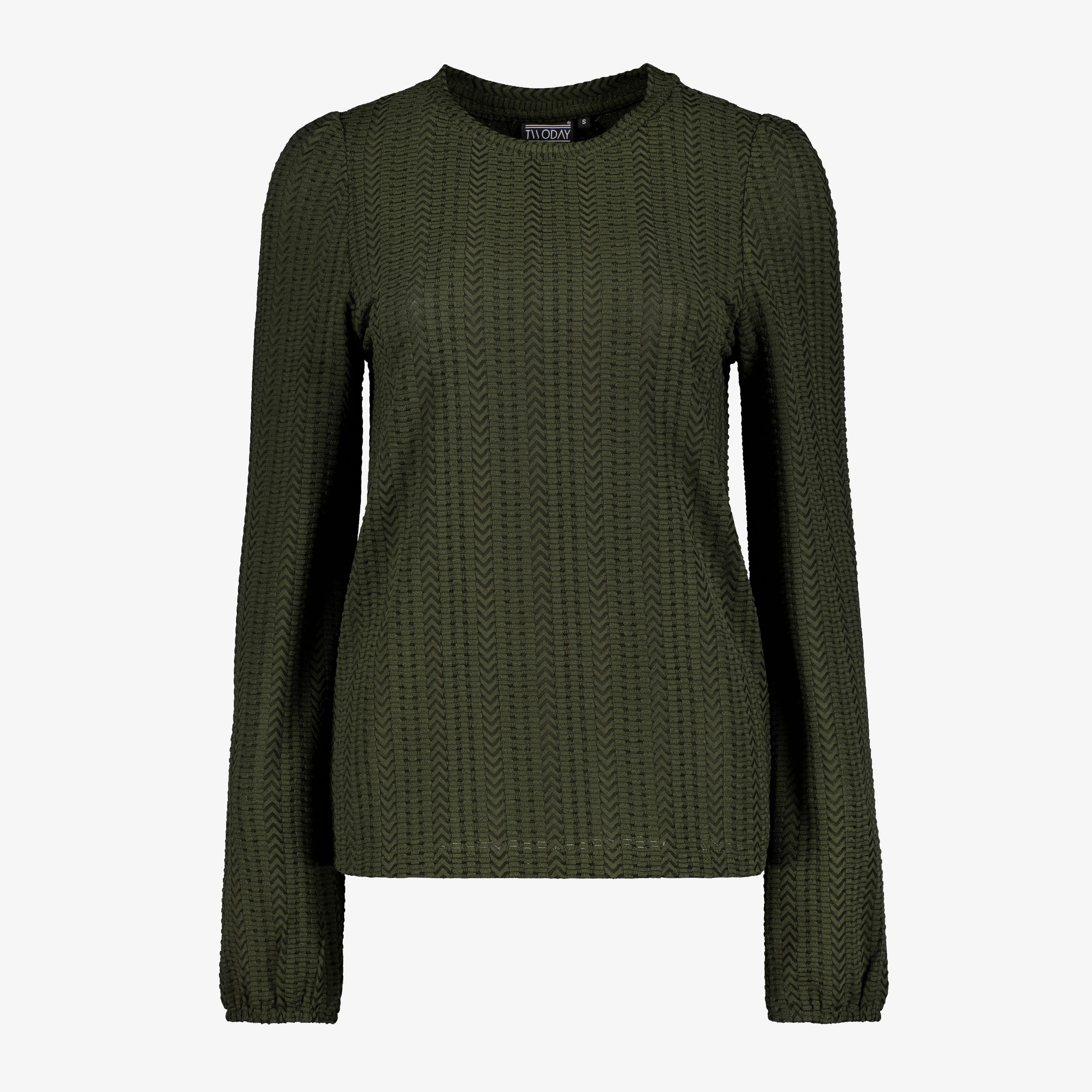 TwoDay dames top met structuur donkergroen t-shirts & tops