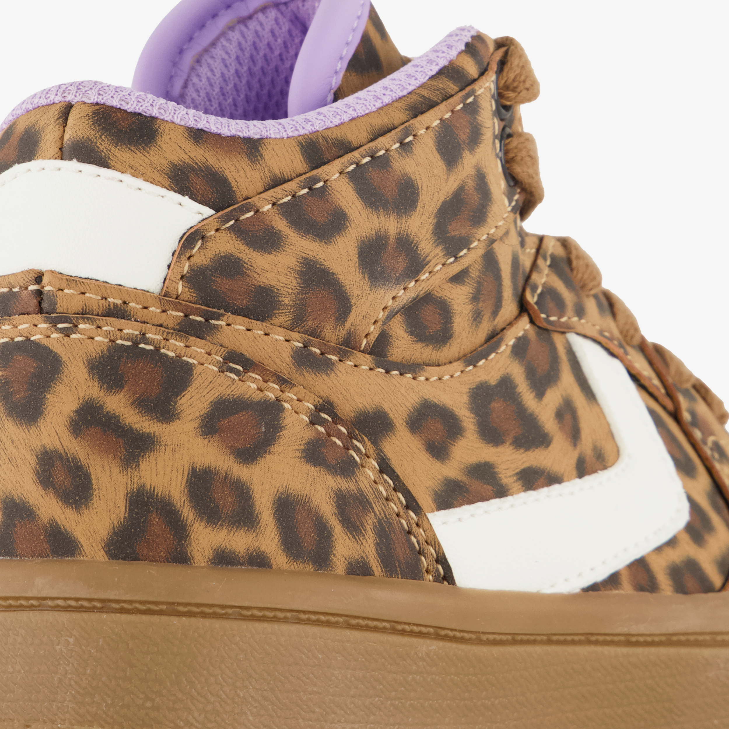 Blue Box hoge meisjes sneakers met panterprint bruin – foto 5