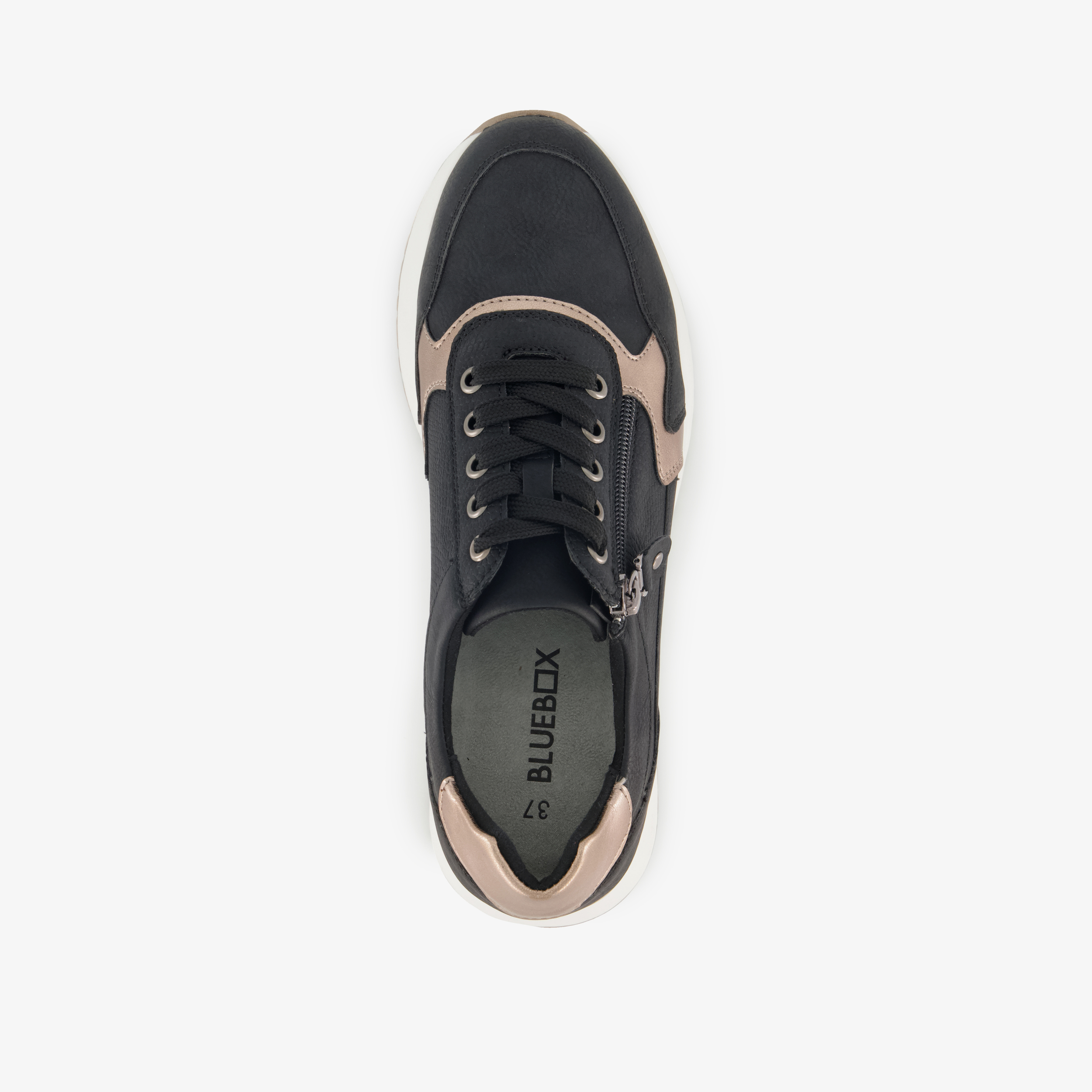 Blue Box dames sneakers zwart goud – foto 4