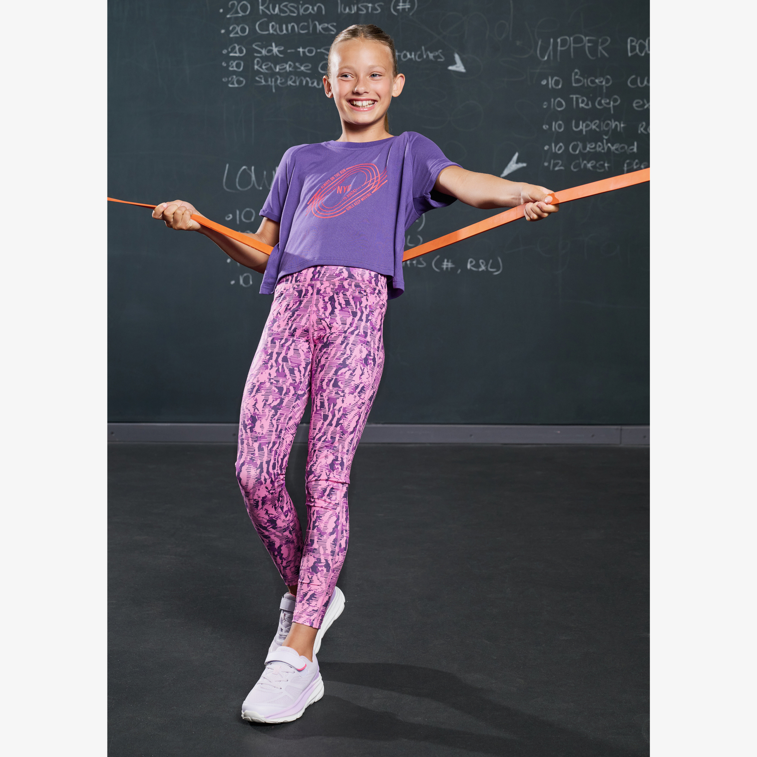 Osaga meisjes sportlegging met print roze broeken & shorts – foto 3