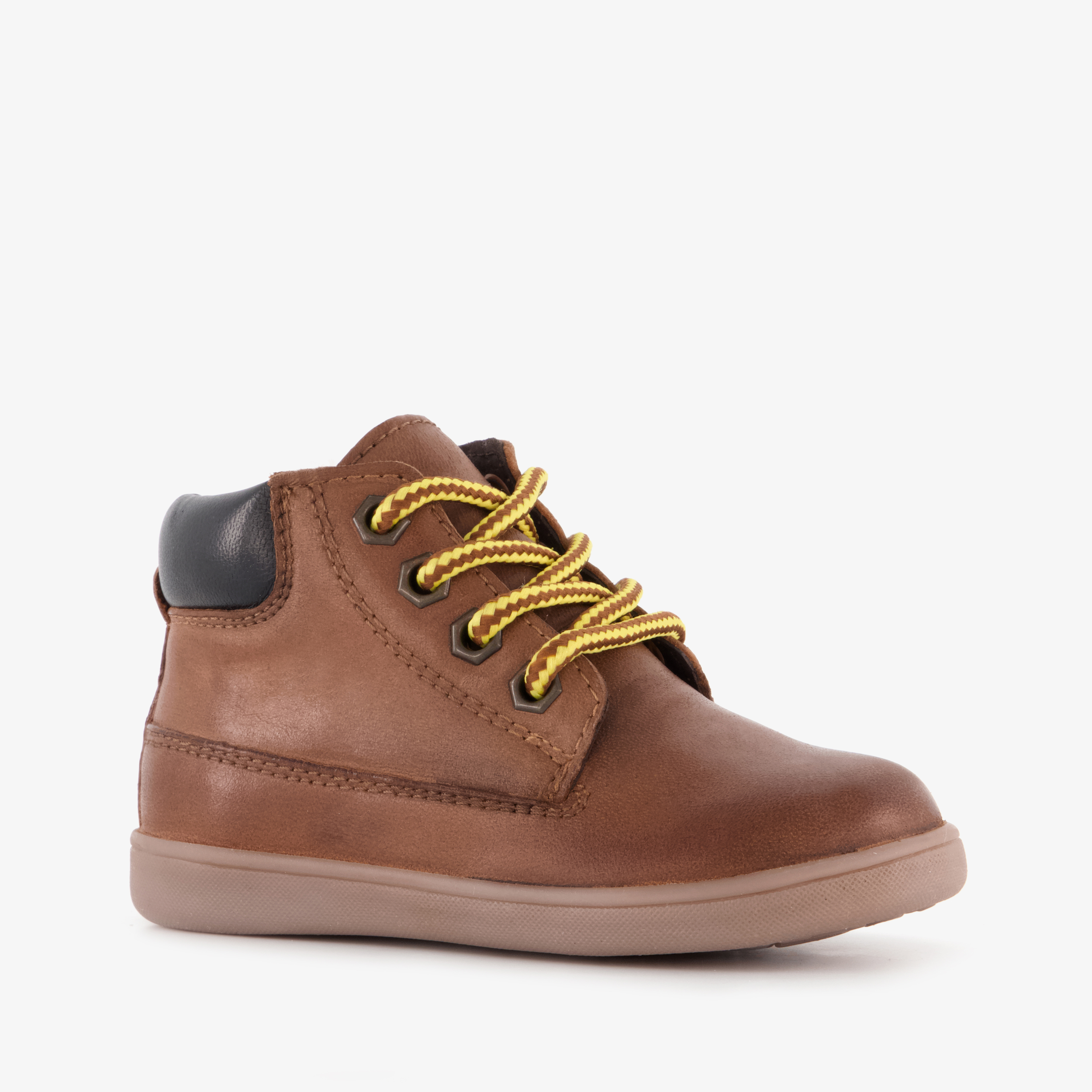 Groot leren jongens veterschoenen cognac