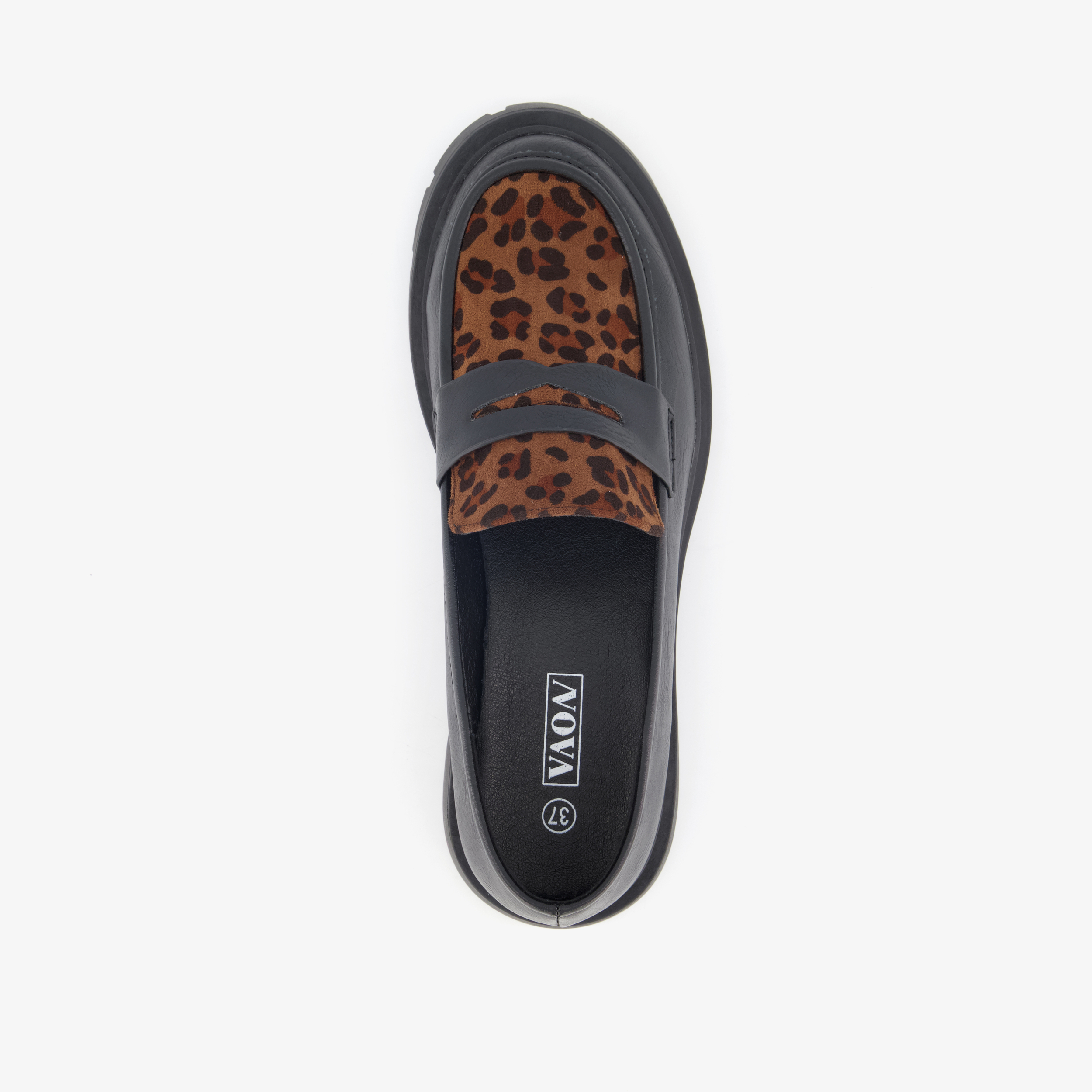 Nova dames loafers met panterprint details zwart – foto 4