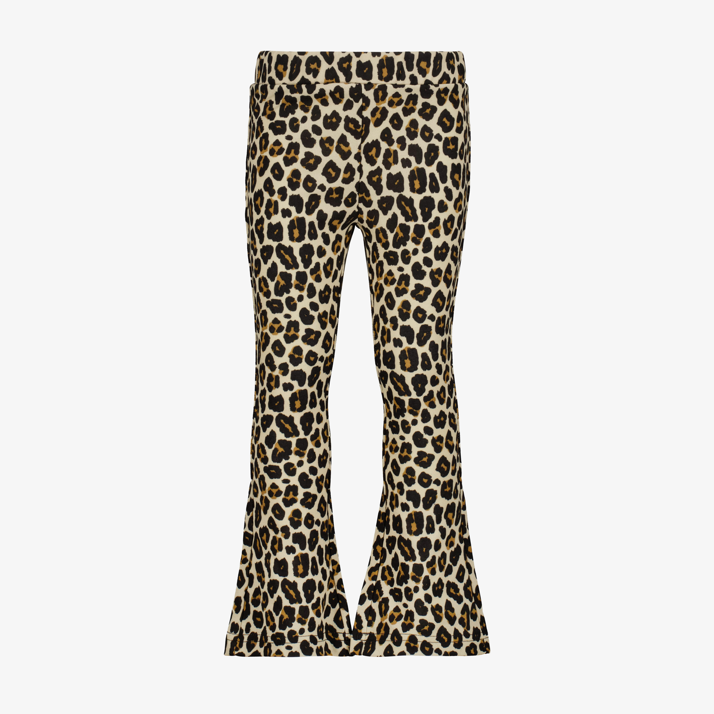 Name It flared meisjes broek met panterprint bruin beige broeken & shorts