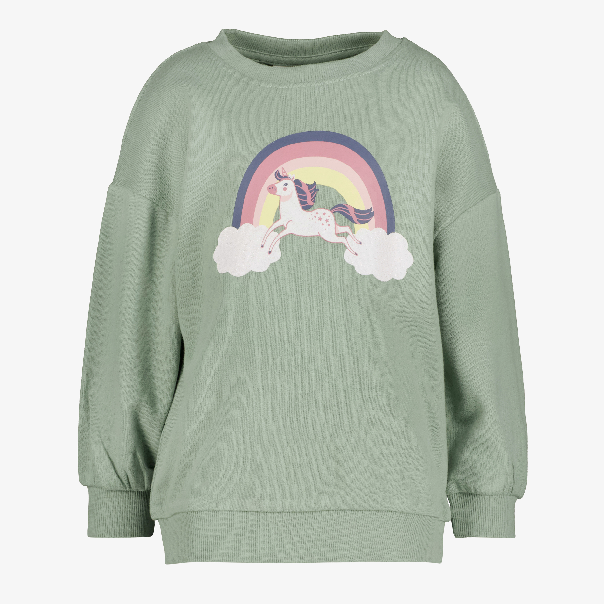Name It meisjes sweater met regenboogprint groen truien & vesten