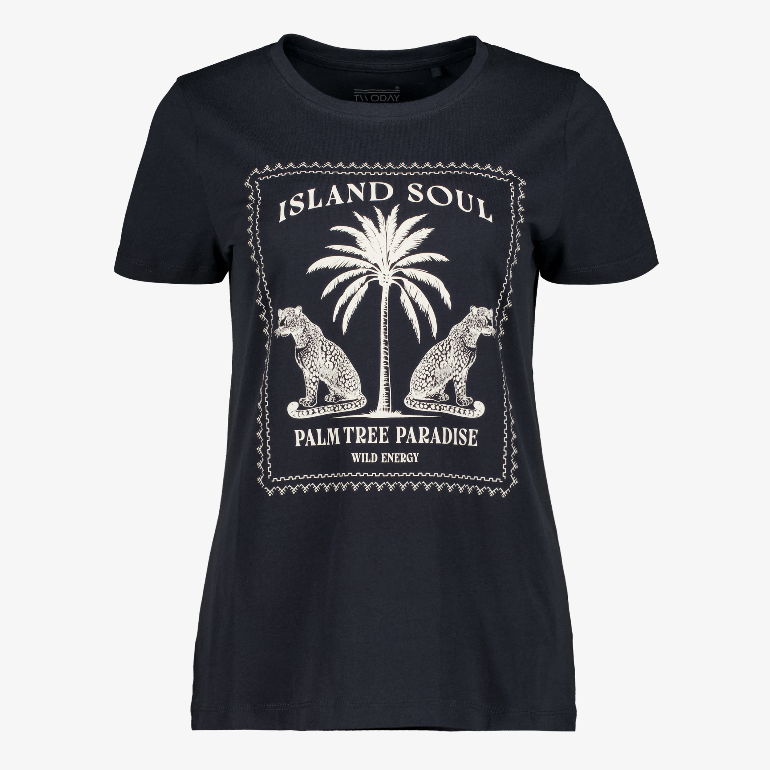 TwoDay dames T-shirt met opdruk zwart t-shirts & tops