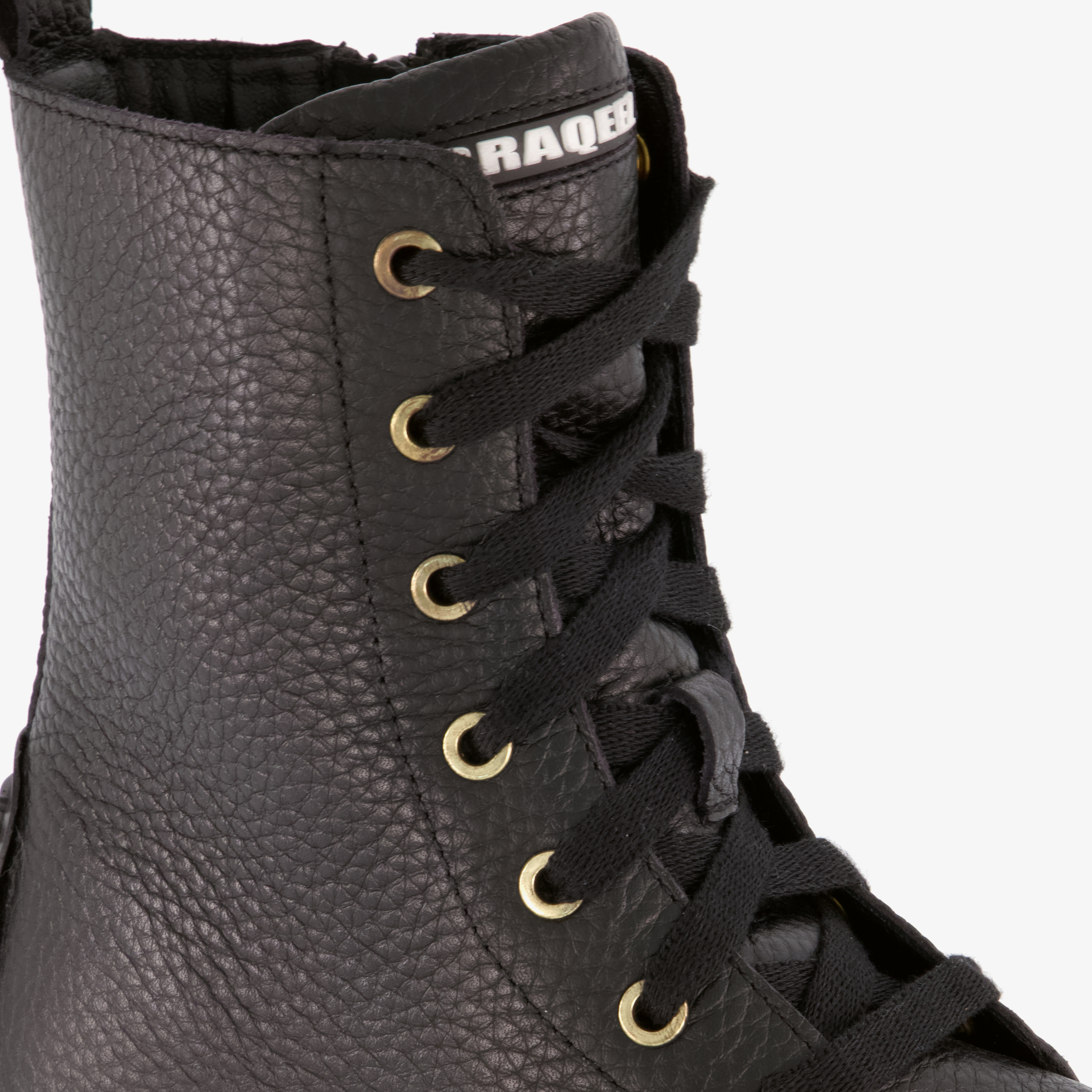 Braqeez leren meisjes veterboots zwart – foto 5