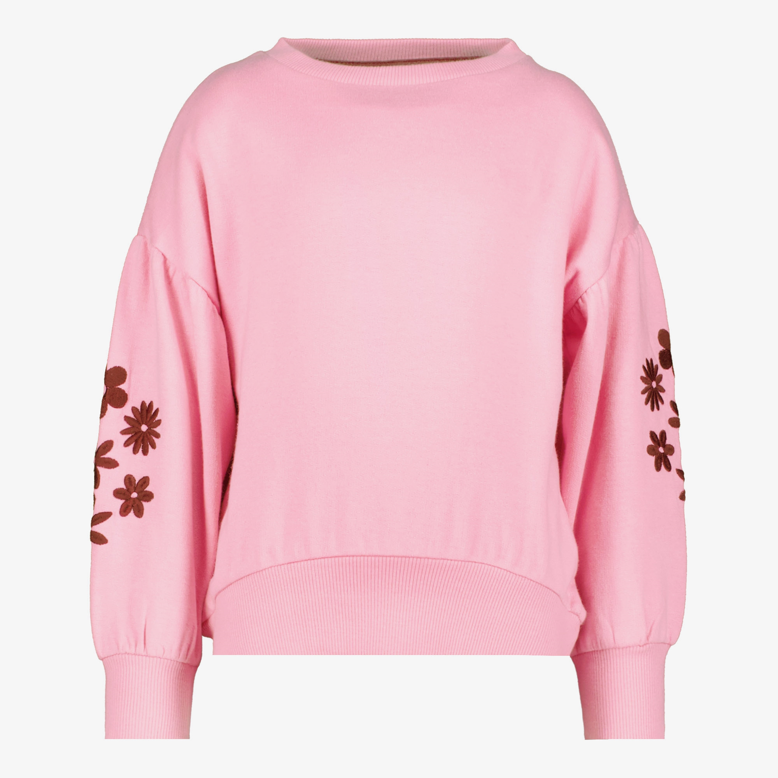 TwoDay meisjes sweater geborduurde mouwen roze