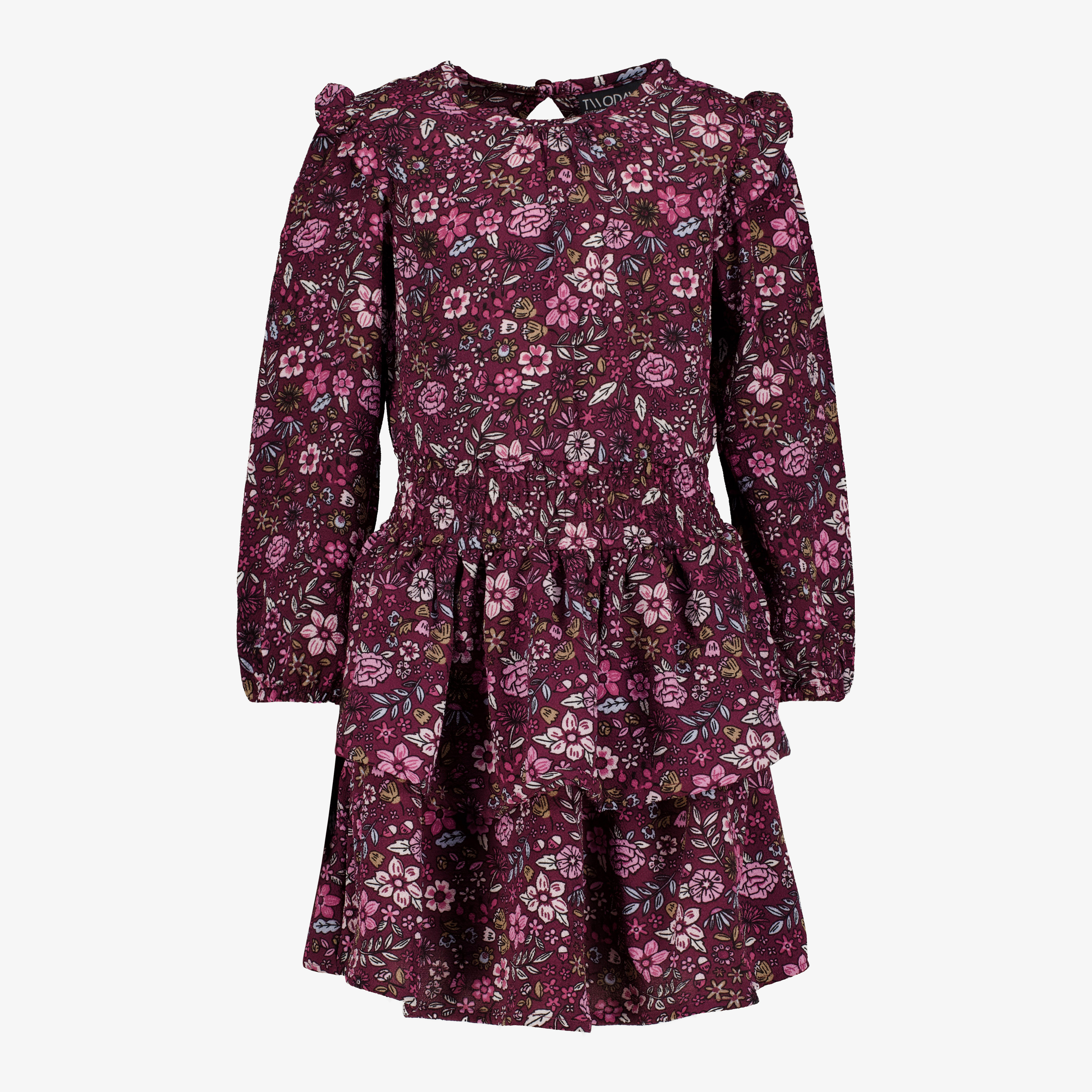 TwoDay meisjes jurk met ruches en bloemenprint paars jurken & rokken