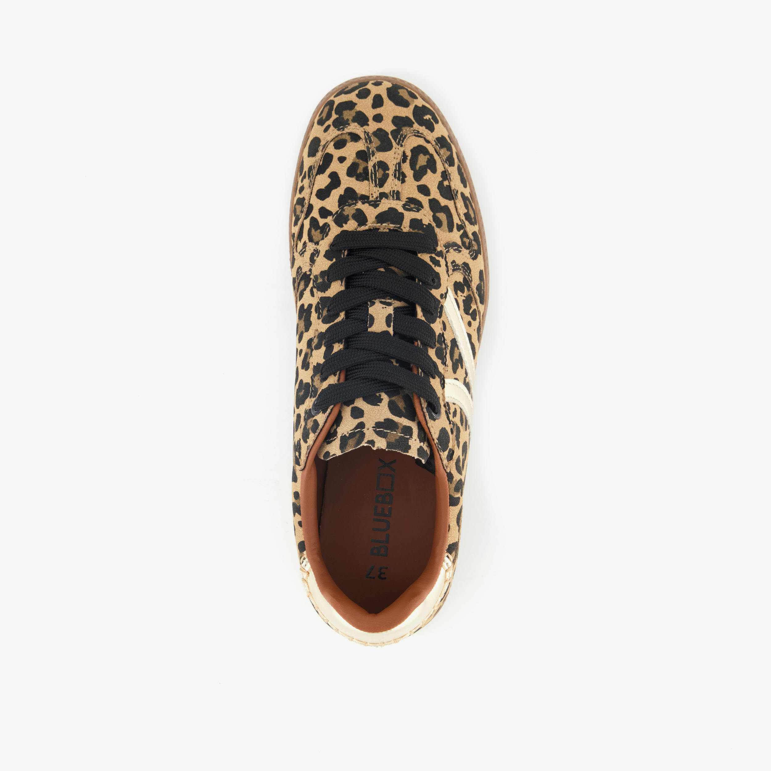Blue Box bruine dames sneakers met luipaardprint – foto 4