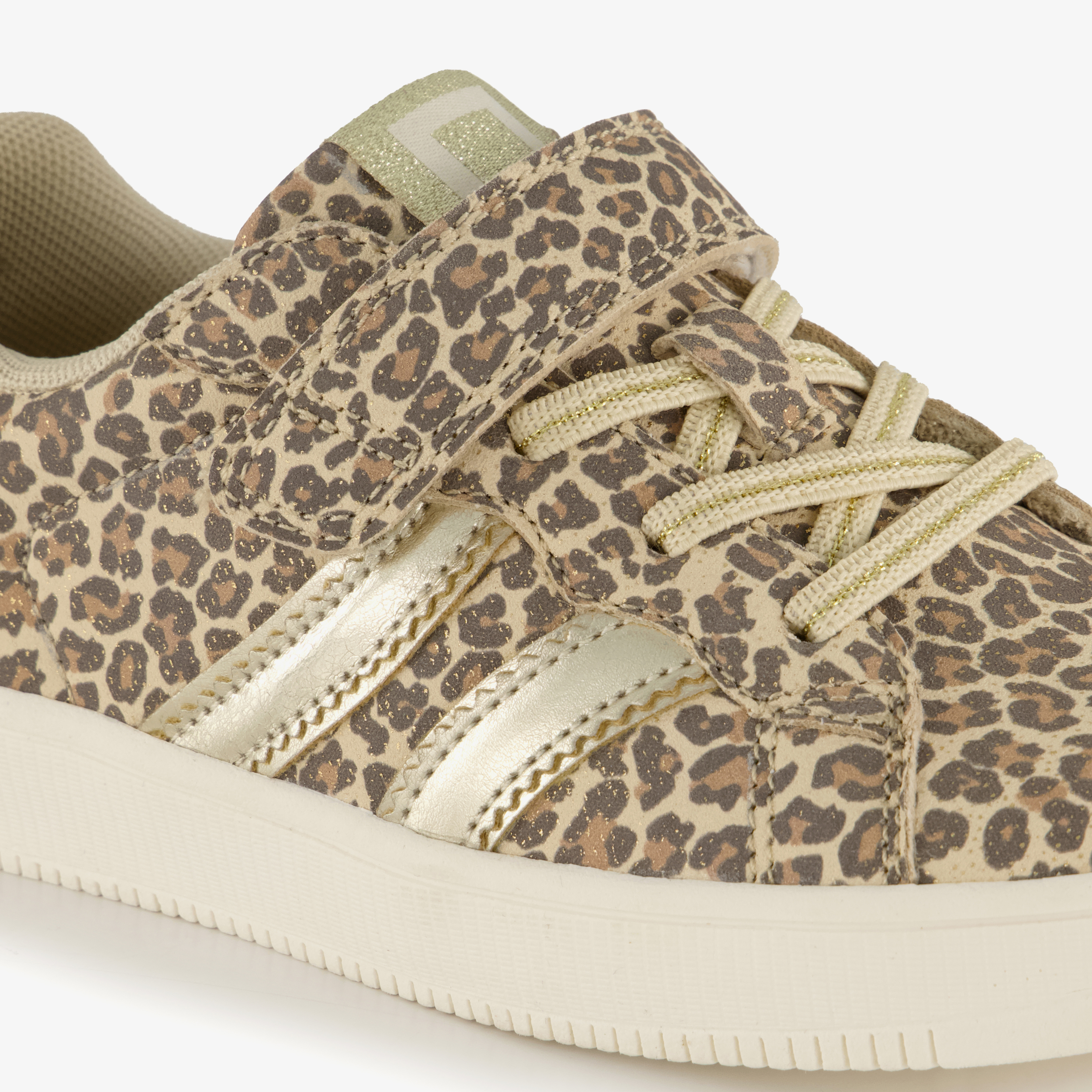 Blue Box meisjes sneakers met panterprint beige goud – foto 5