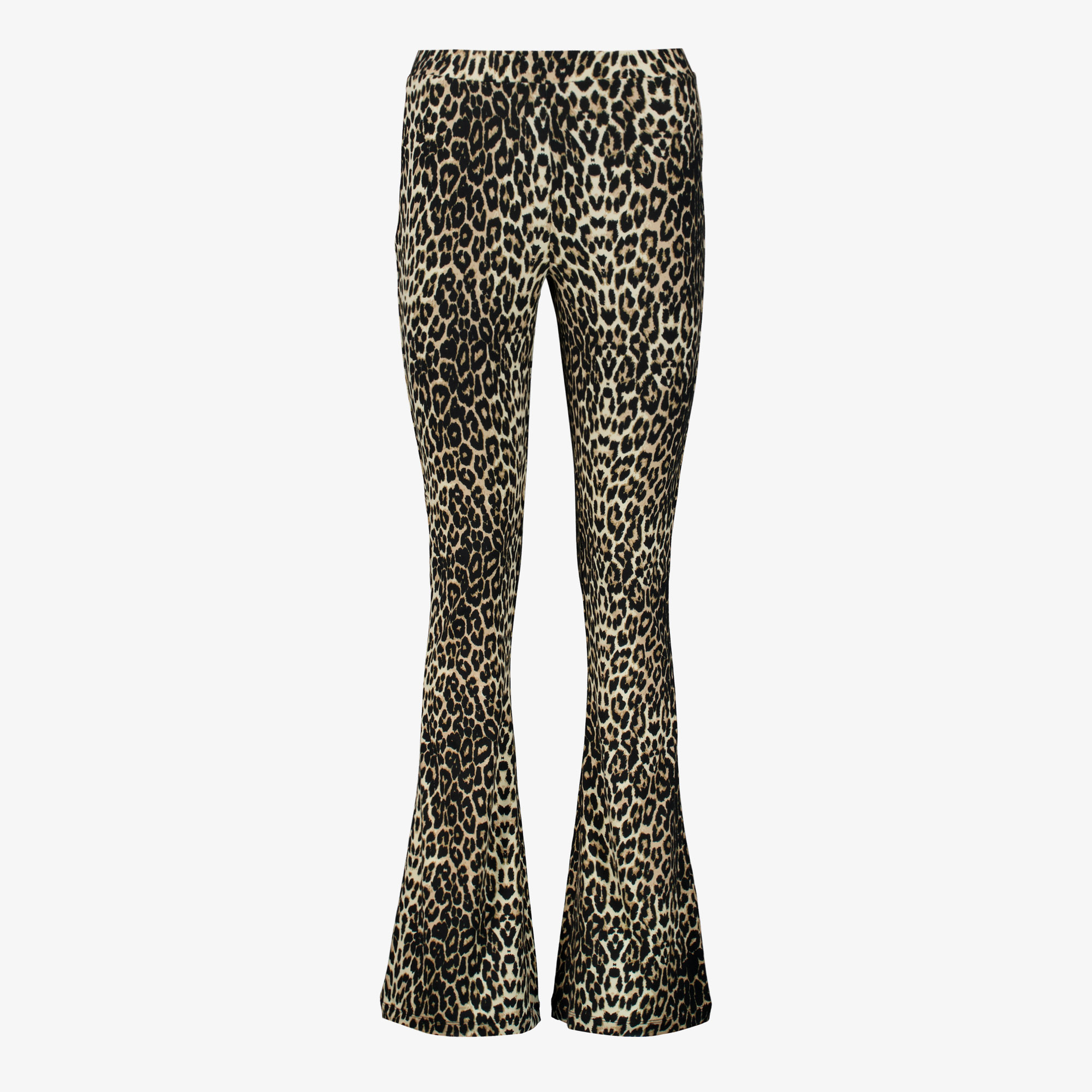 TwoDay dames flared broek met panterprint bruin broeken & shorts