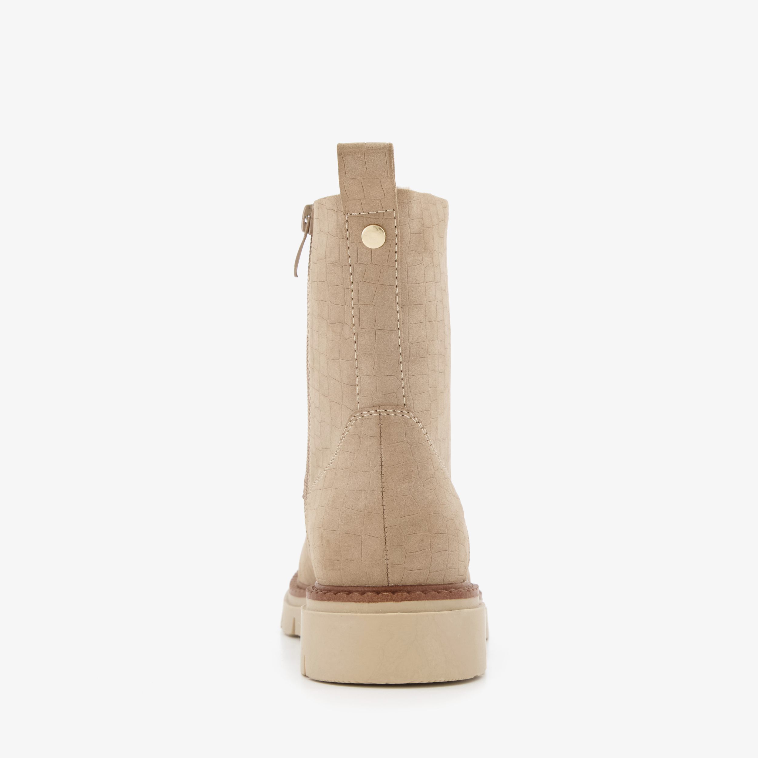 Blue Box dames croco veterboots beige laarzen – foto 2