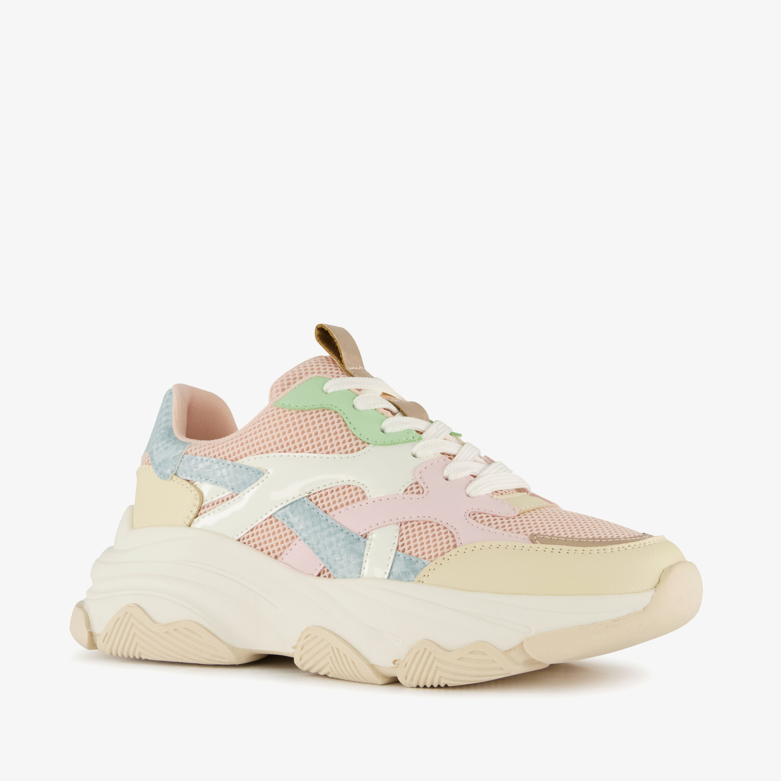 Blue Box dames dad sneakers beige pastel