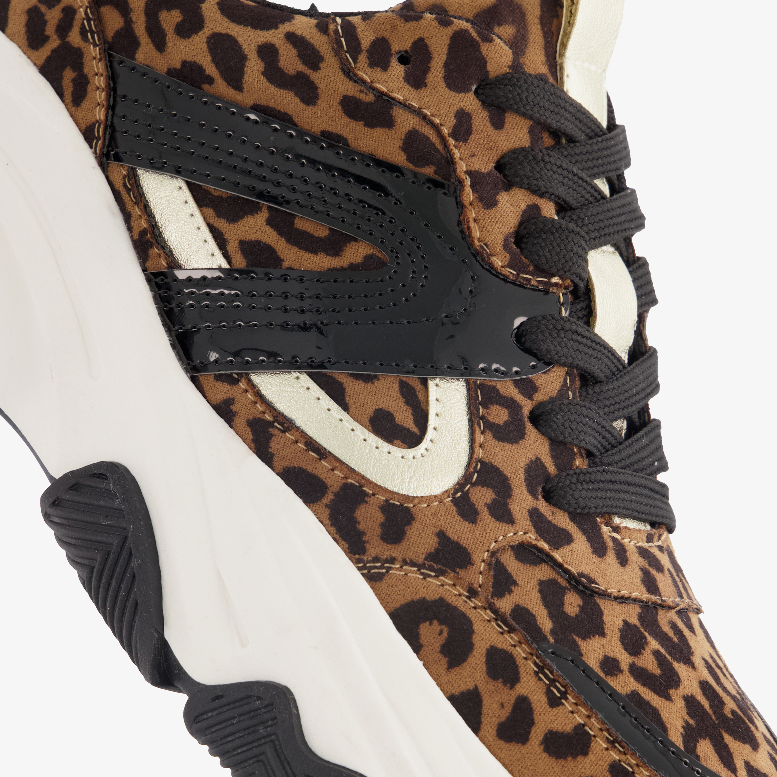 Blue Box dames dad sneakers met panterprint zwart – foto 5