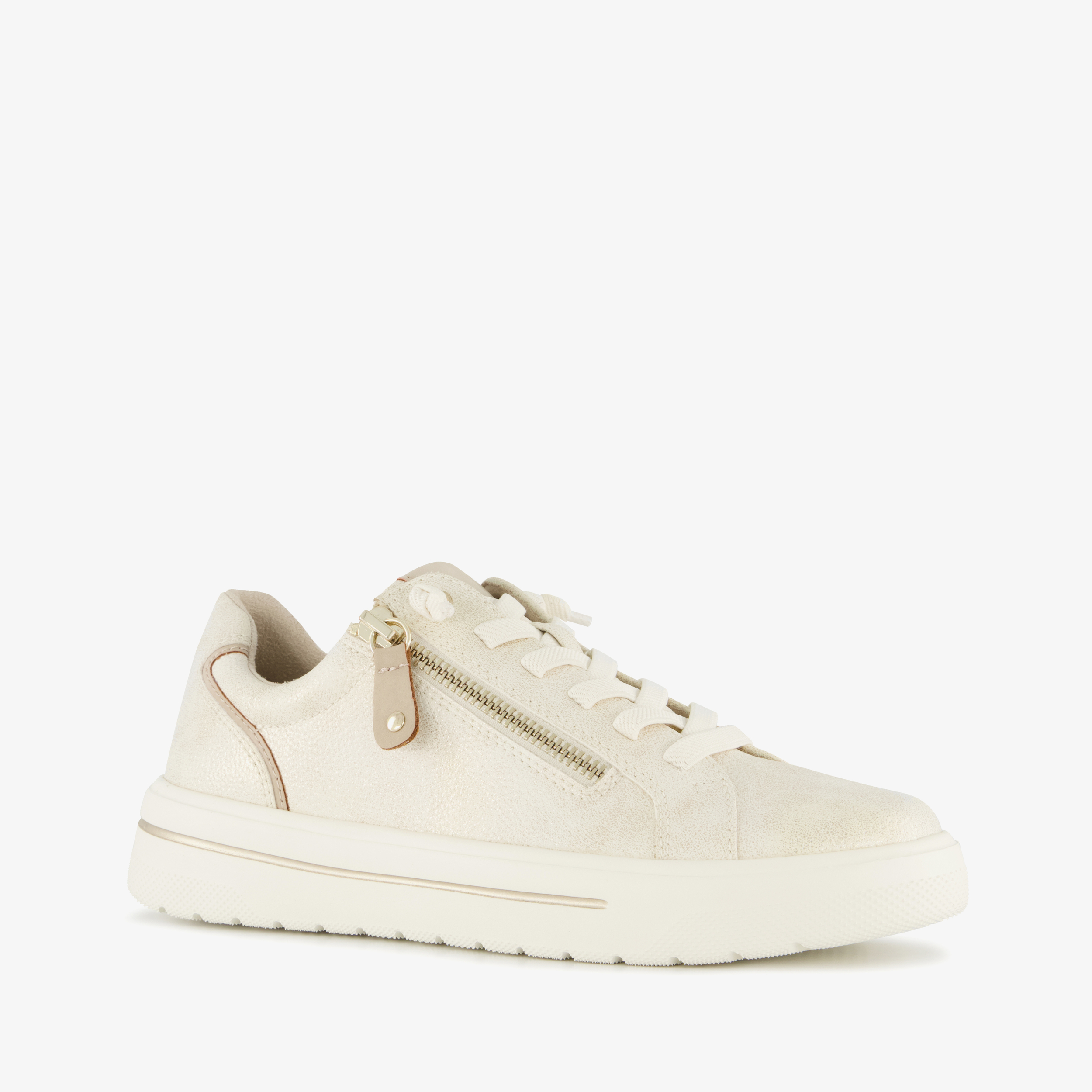 Softline dames sneakers met H leest beige