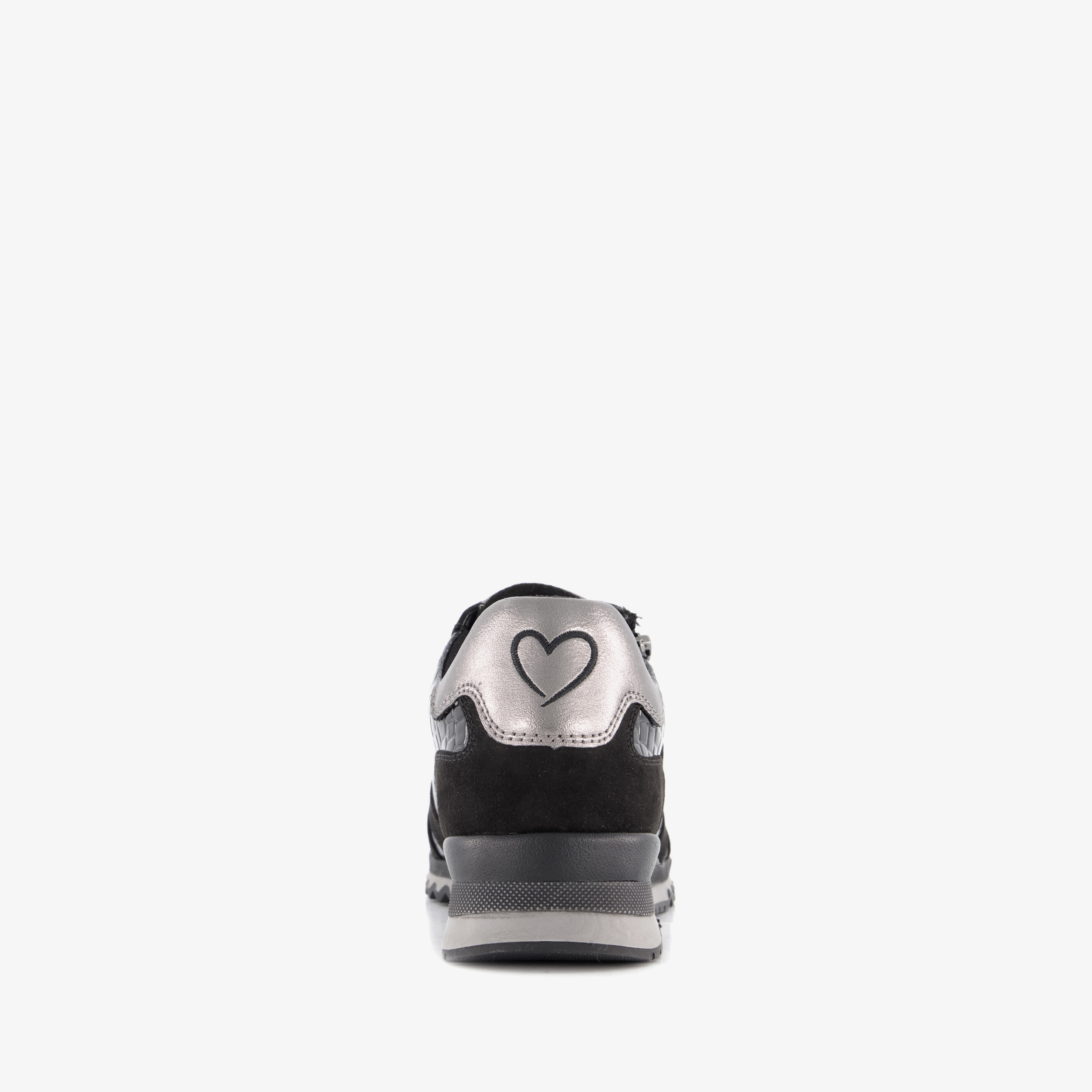 Marco Tozzi dames sneakers met croco dessin zwart – foto 2