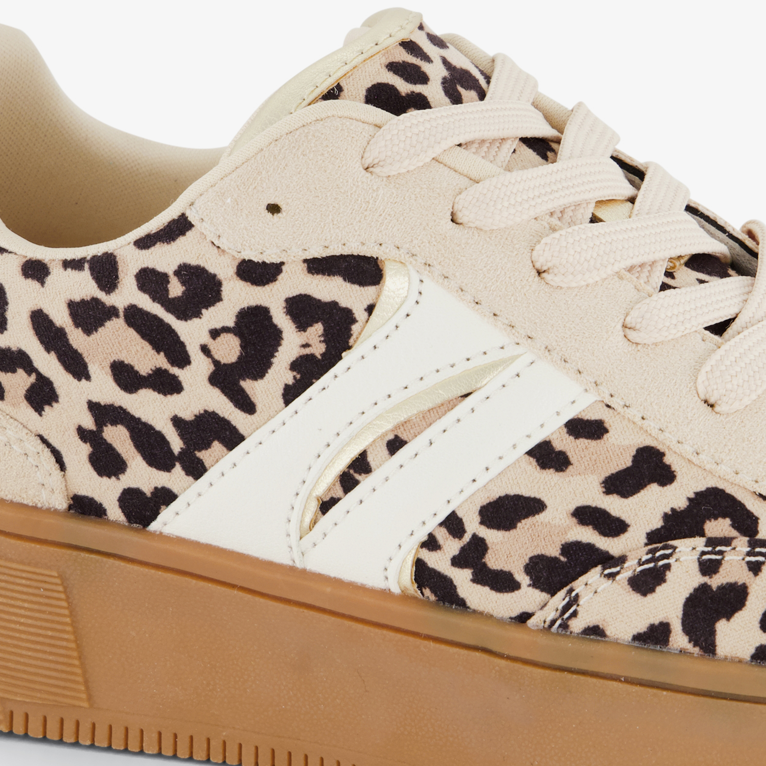 Blue Box dames sneakers panterprint bruin