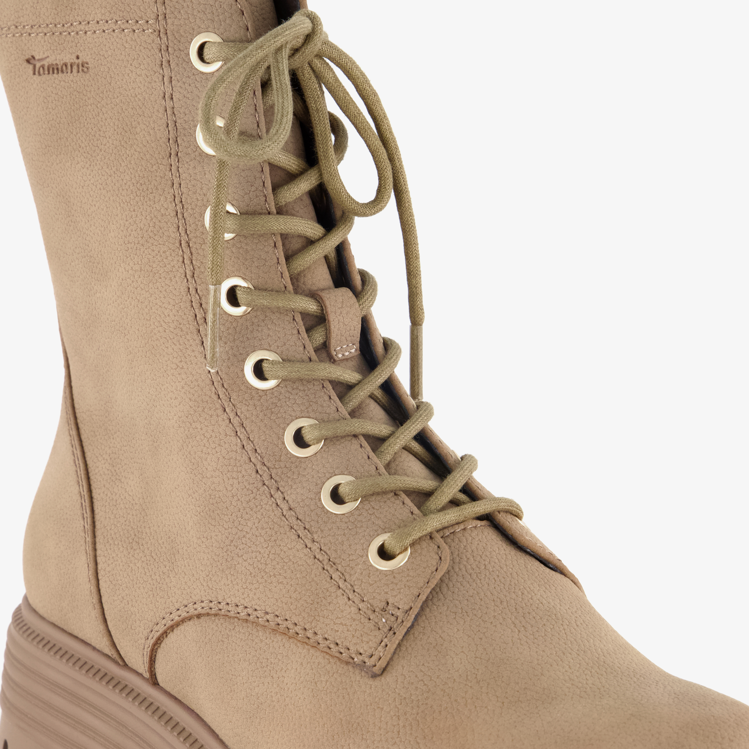 Tamaris dames veterboots beige laarzen – foto 5