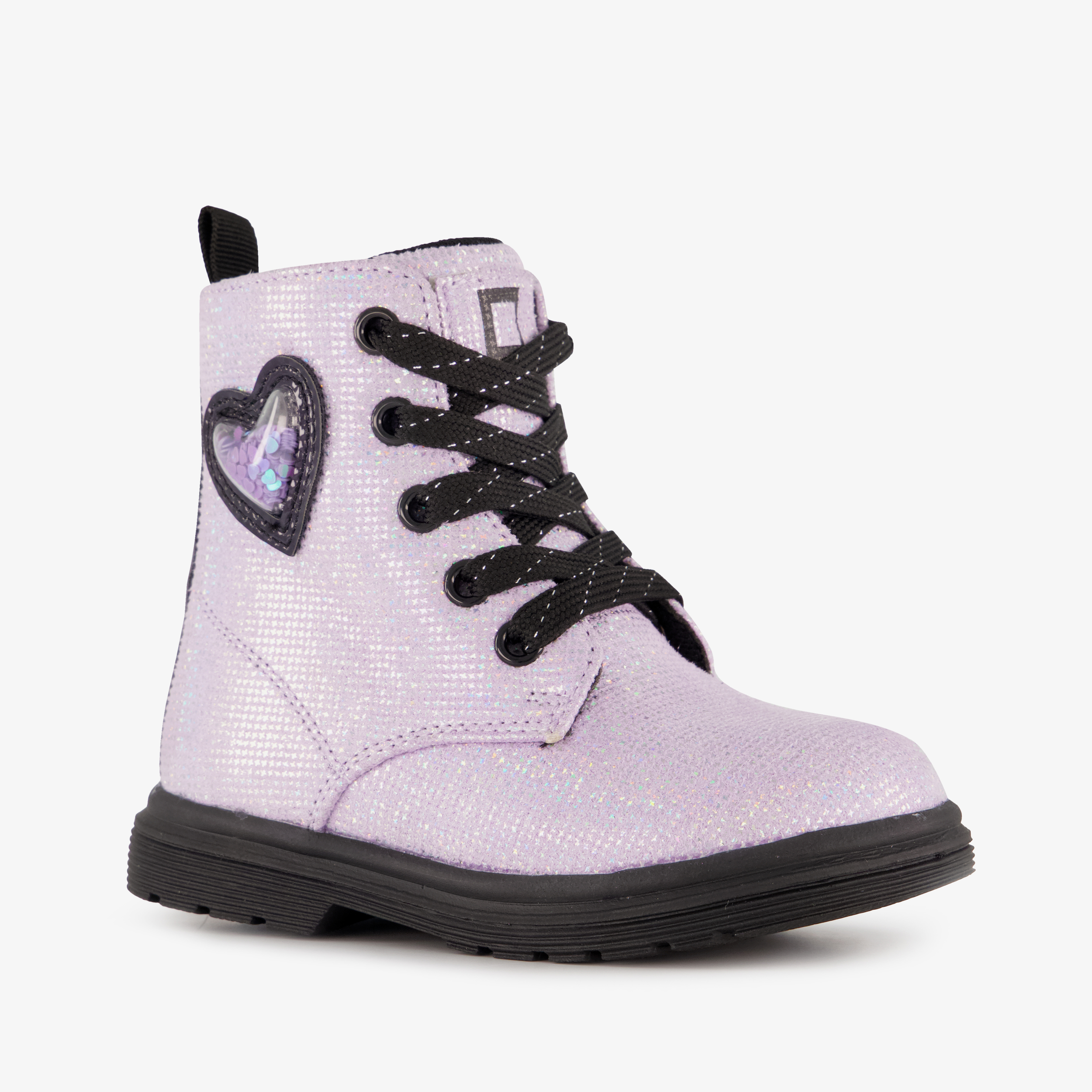 Blue Box meisjes veterboots met glitters lichtroze