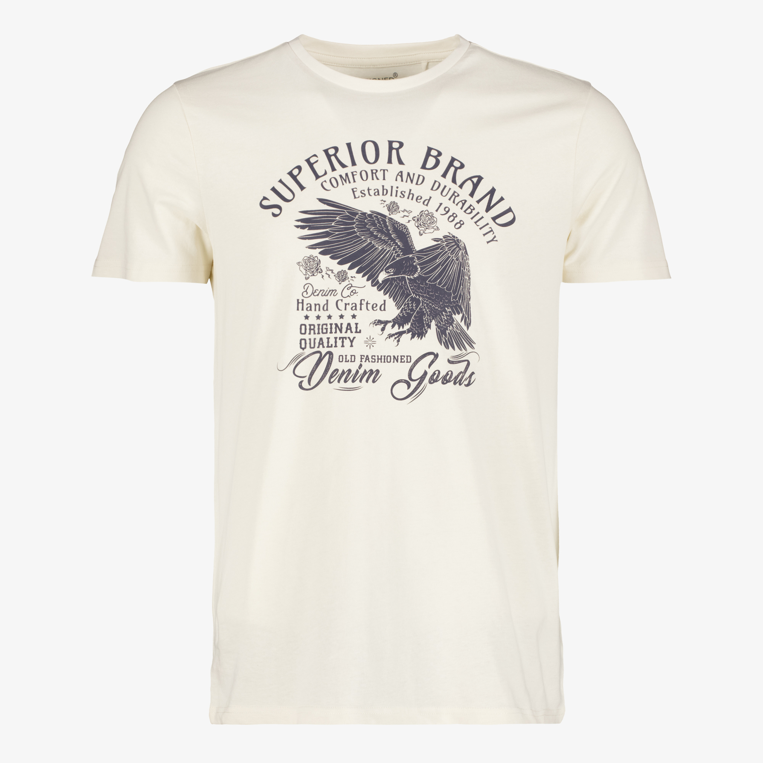 Unsigned heren T-shirt met opdruk wit t-shirts & tops