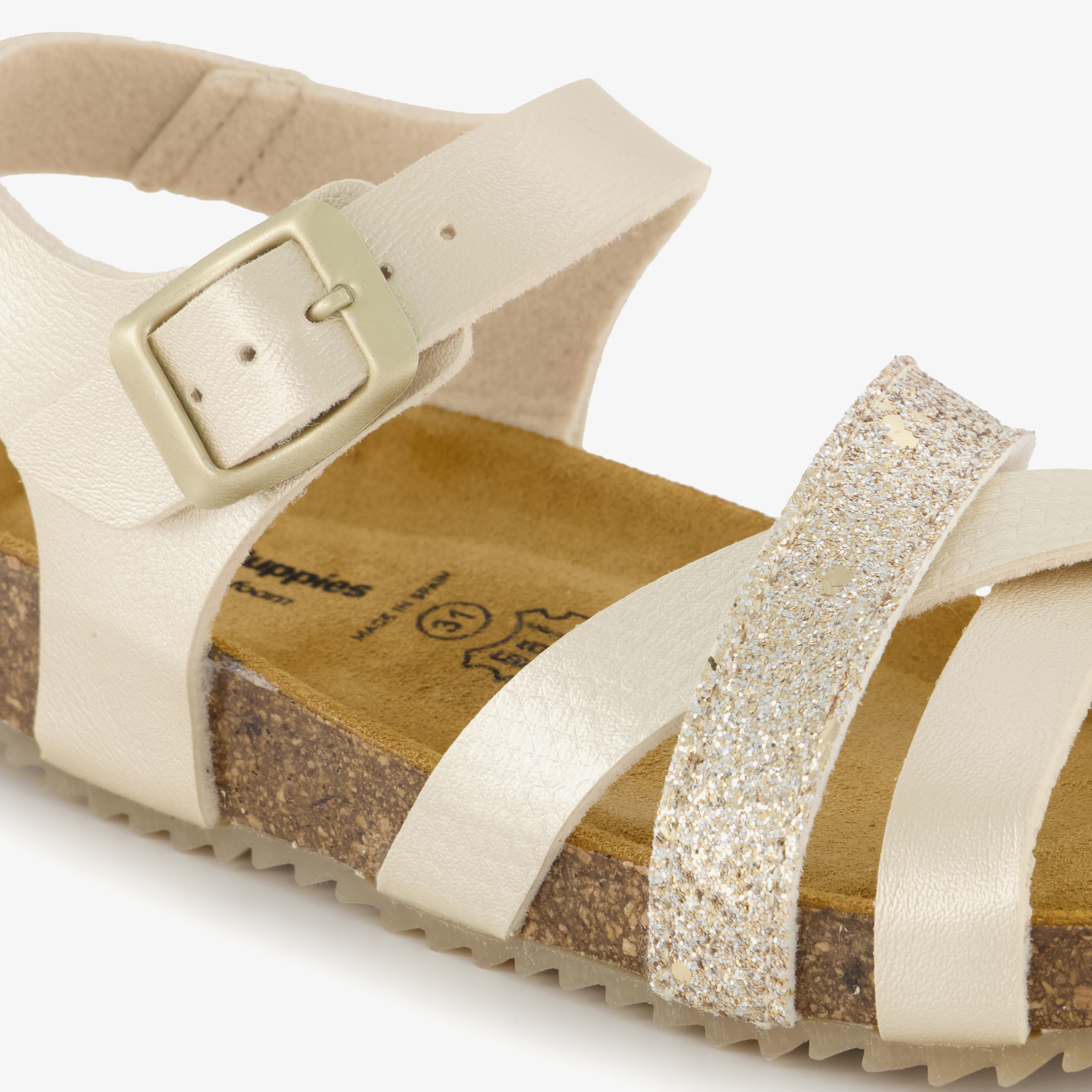Hush Puppies meisjes bio sandalen goud glitter – foto 5