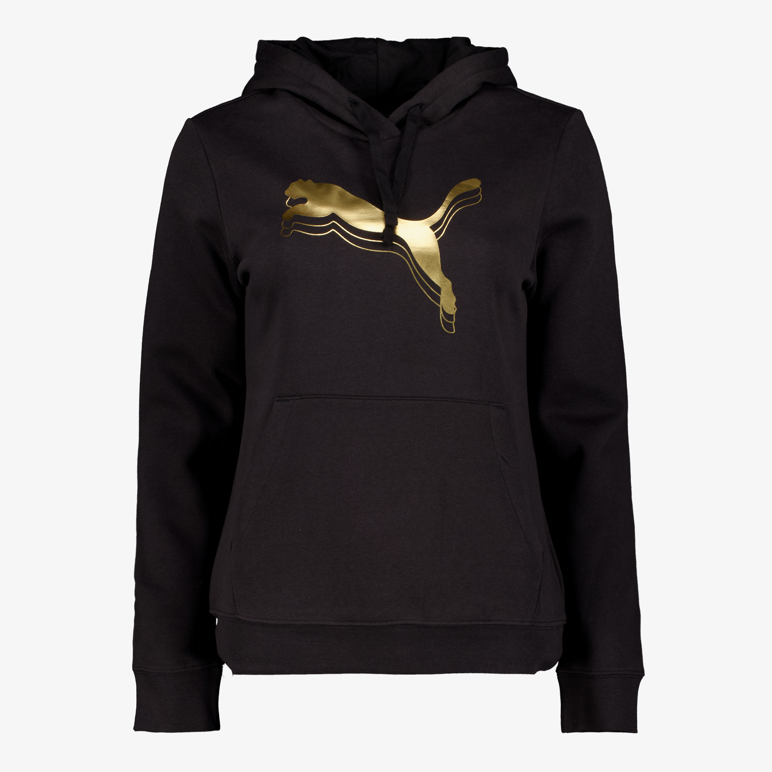 Puma Metallic Fl dames hoodie zwart goud truien & vesten