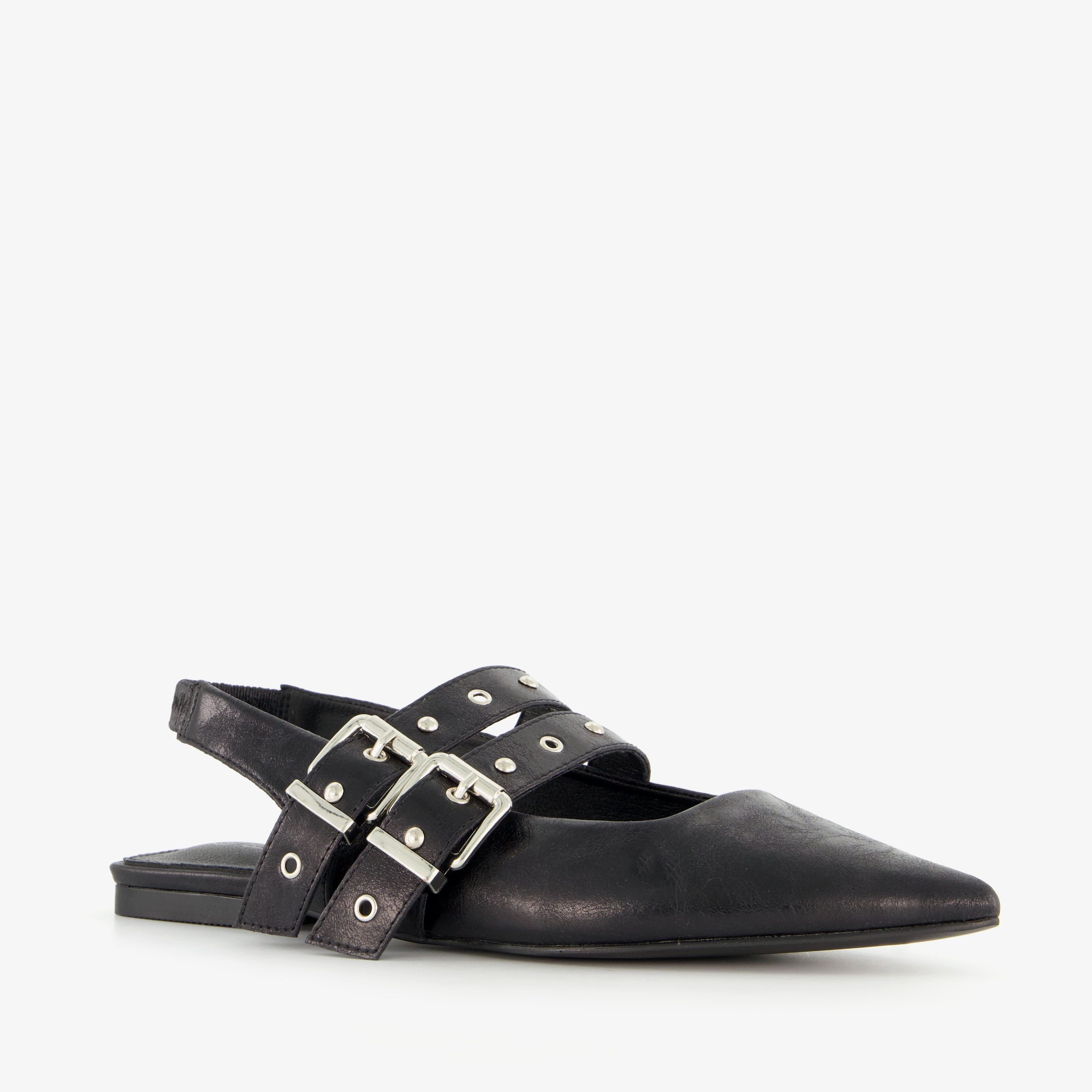 Nova dames slingbacks met gespen zwart