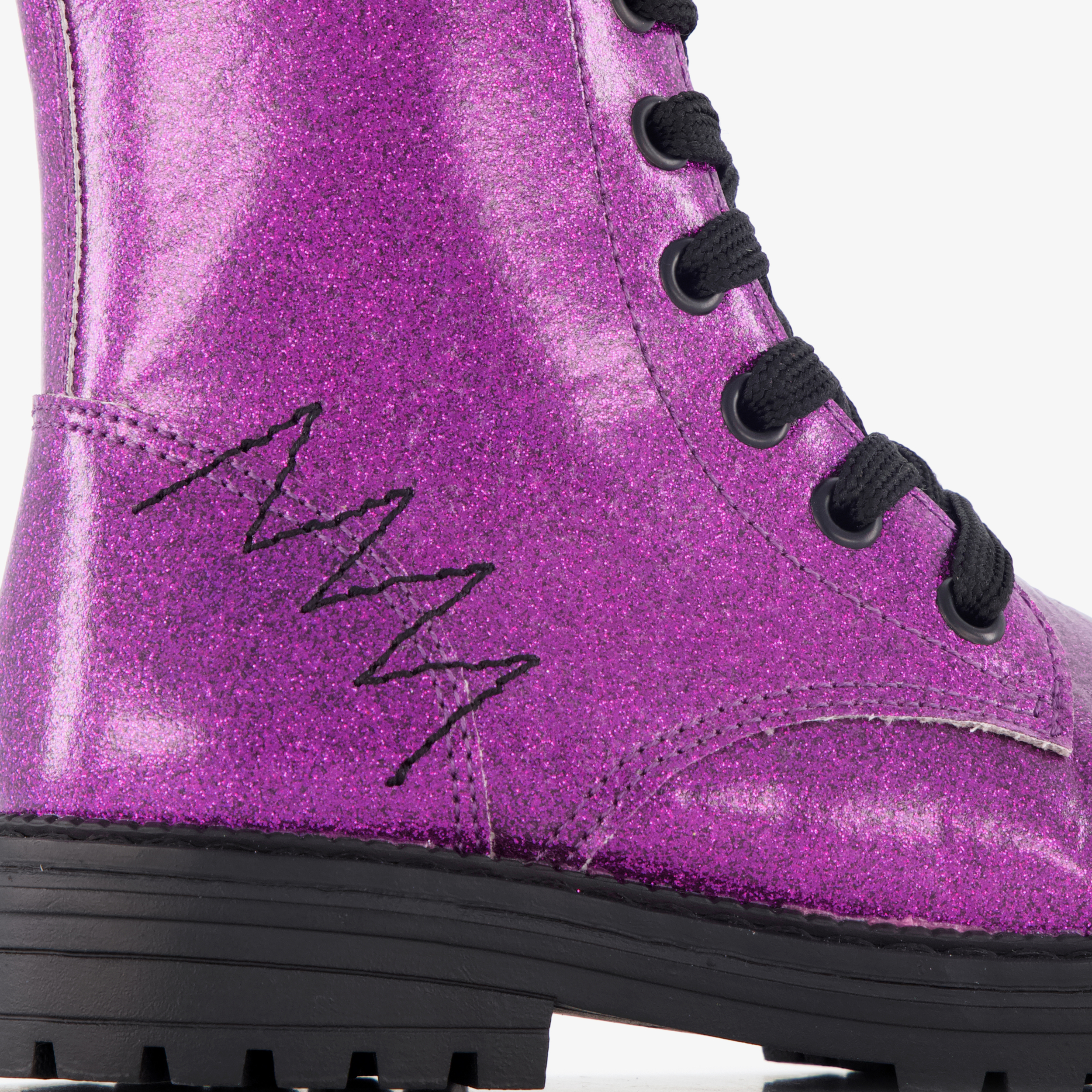 Blue Box meisjes veterboots met glitters paars – foto 5