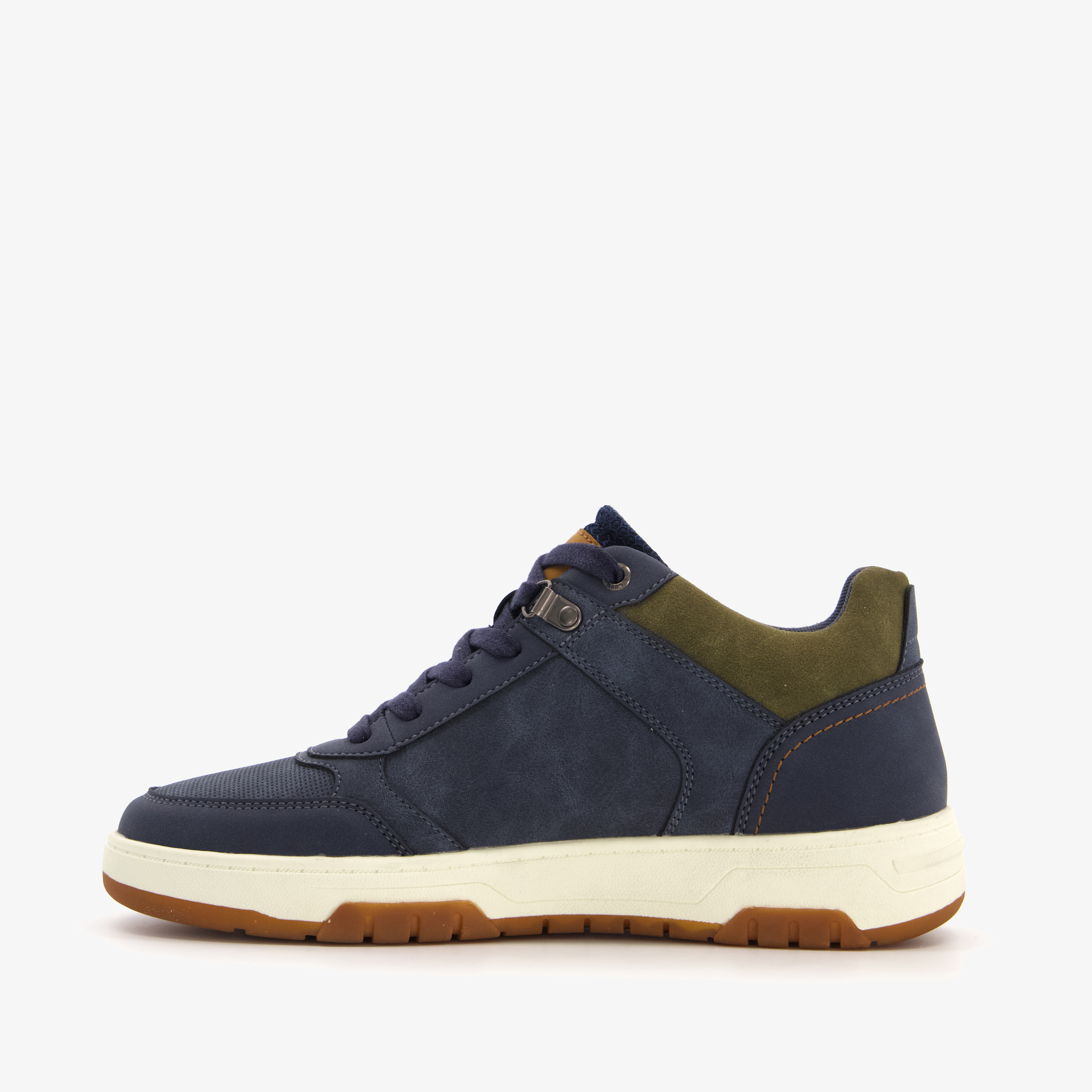 Blue Box hoge heren sneakers blauw cognac – foto 2