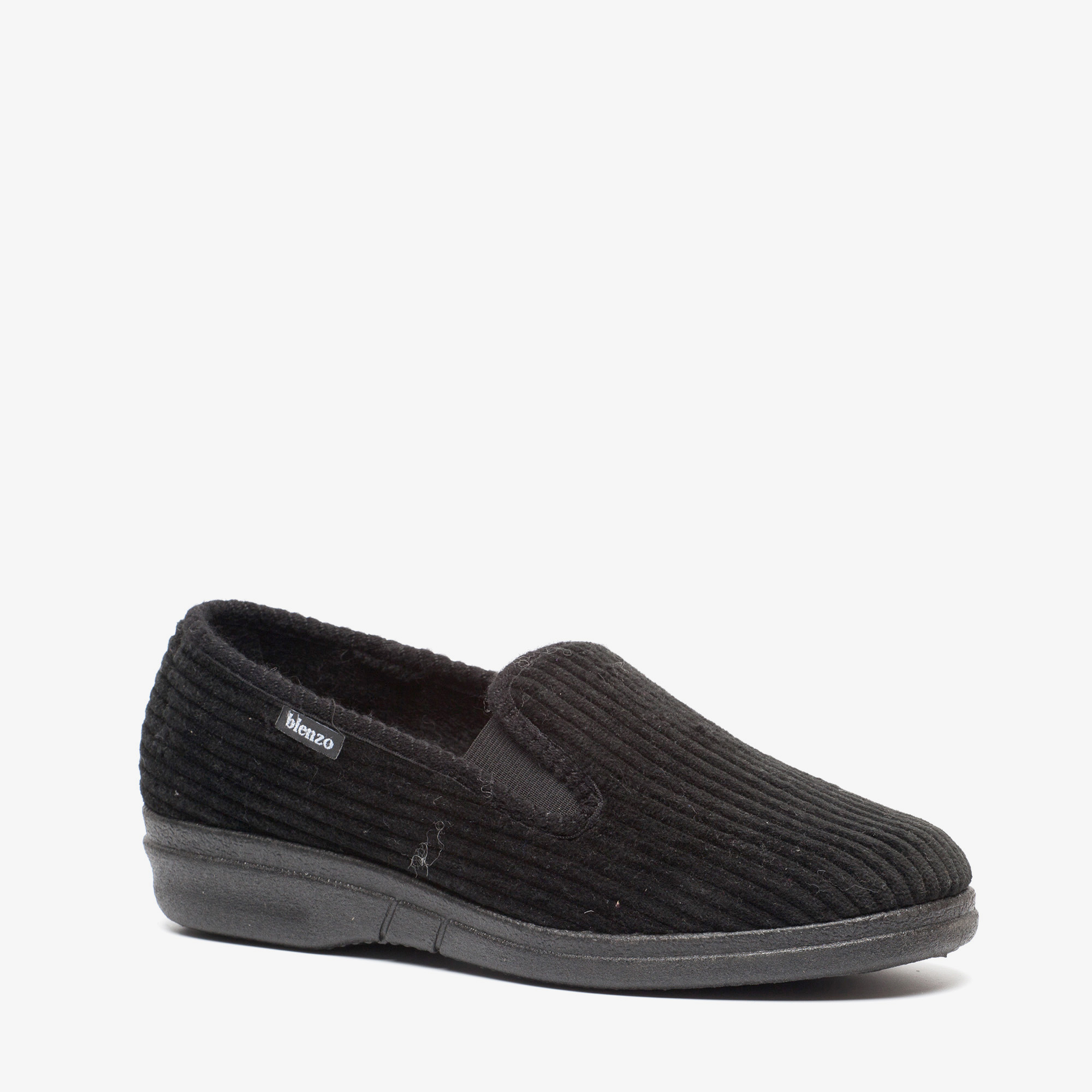 Blenzo heren pantoffels rib zwart