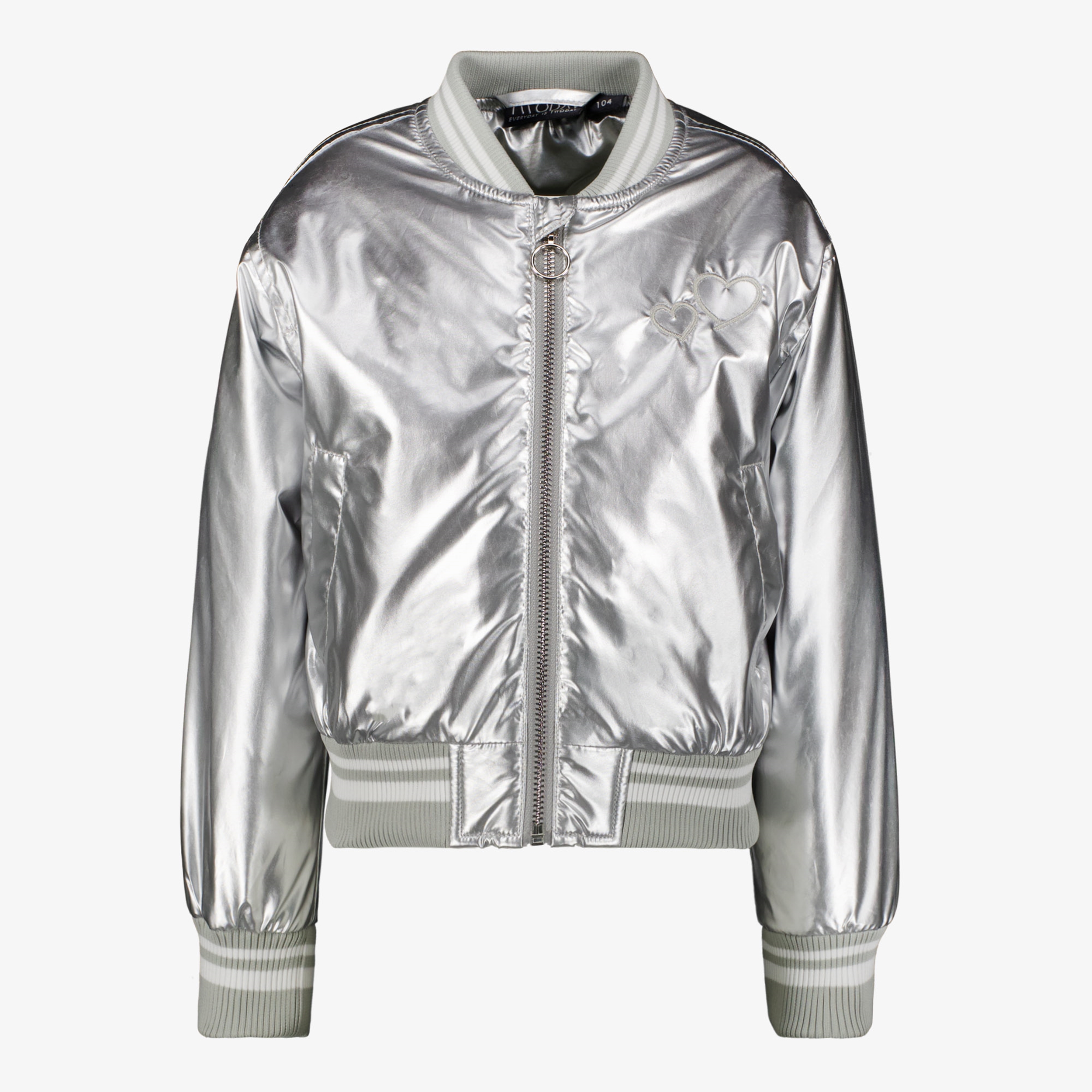TwoDay metallic meisjes bomberjack zilver