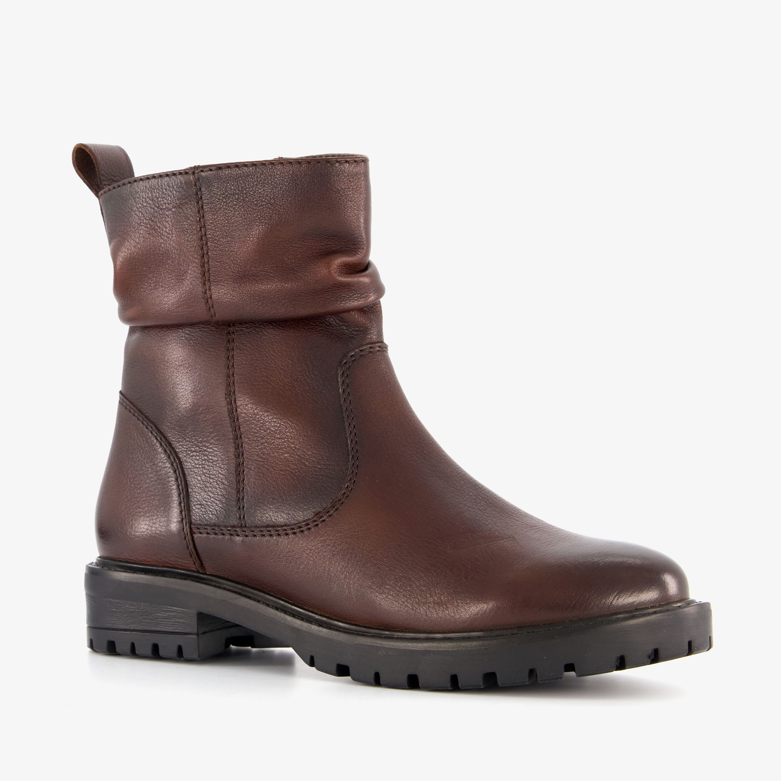 Hush Puppies leren dames enkellaarsjes bruin