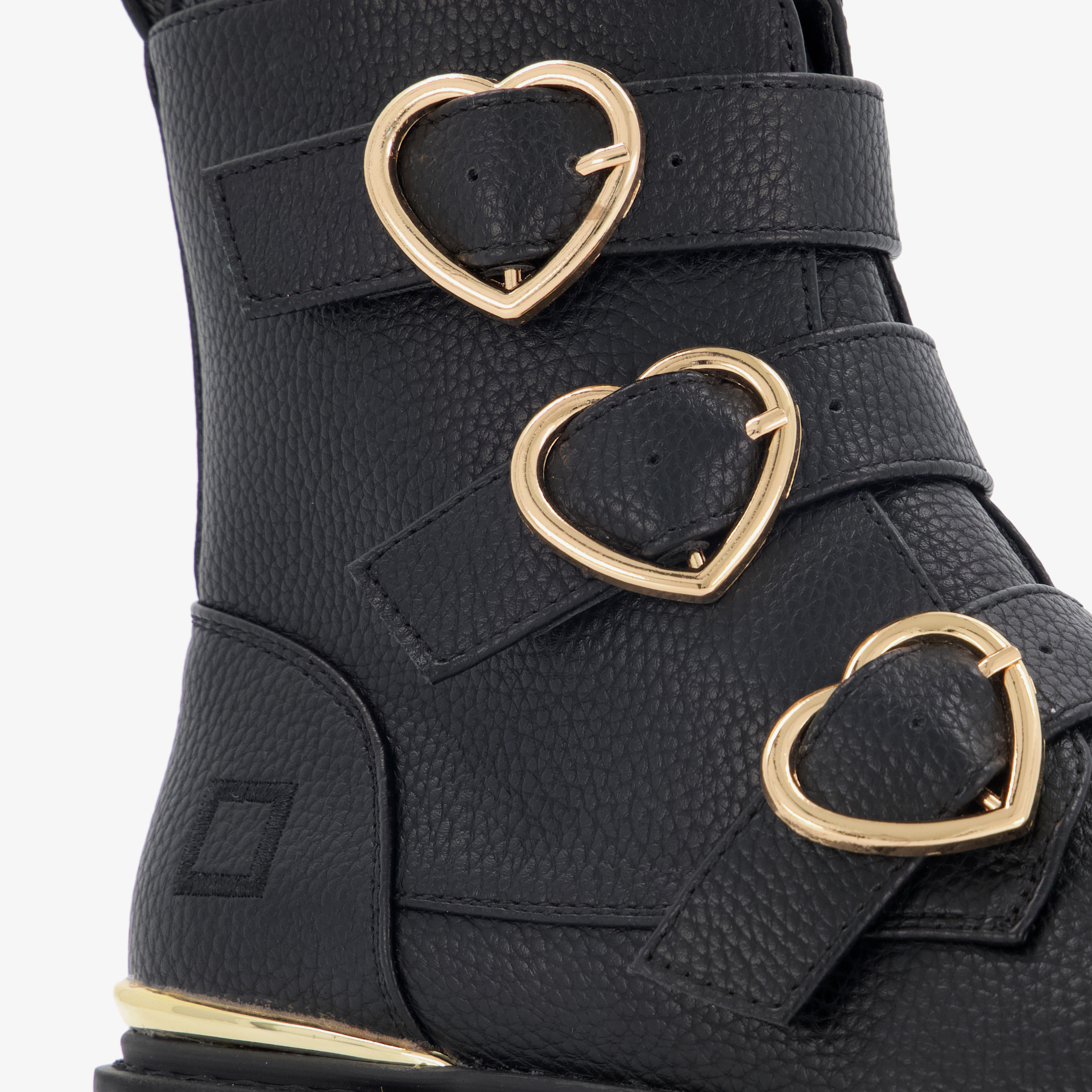 Blue Box meisjes biker boots zwart met hartjes gespen enkellaarzen – foto 5