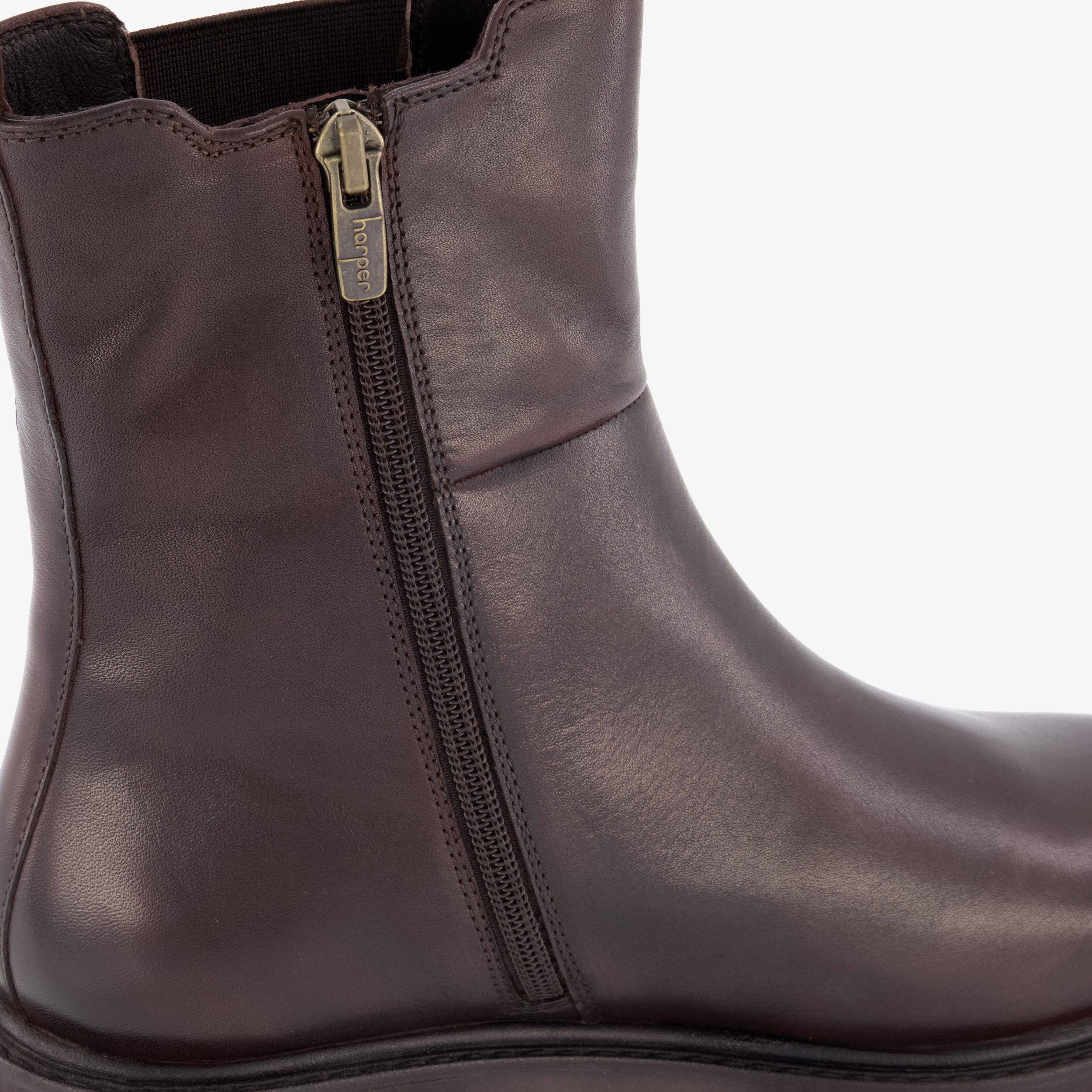 Harper leren dames Chelsea boots bruin – foto 5