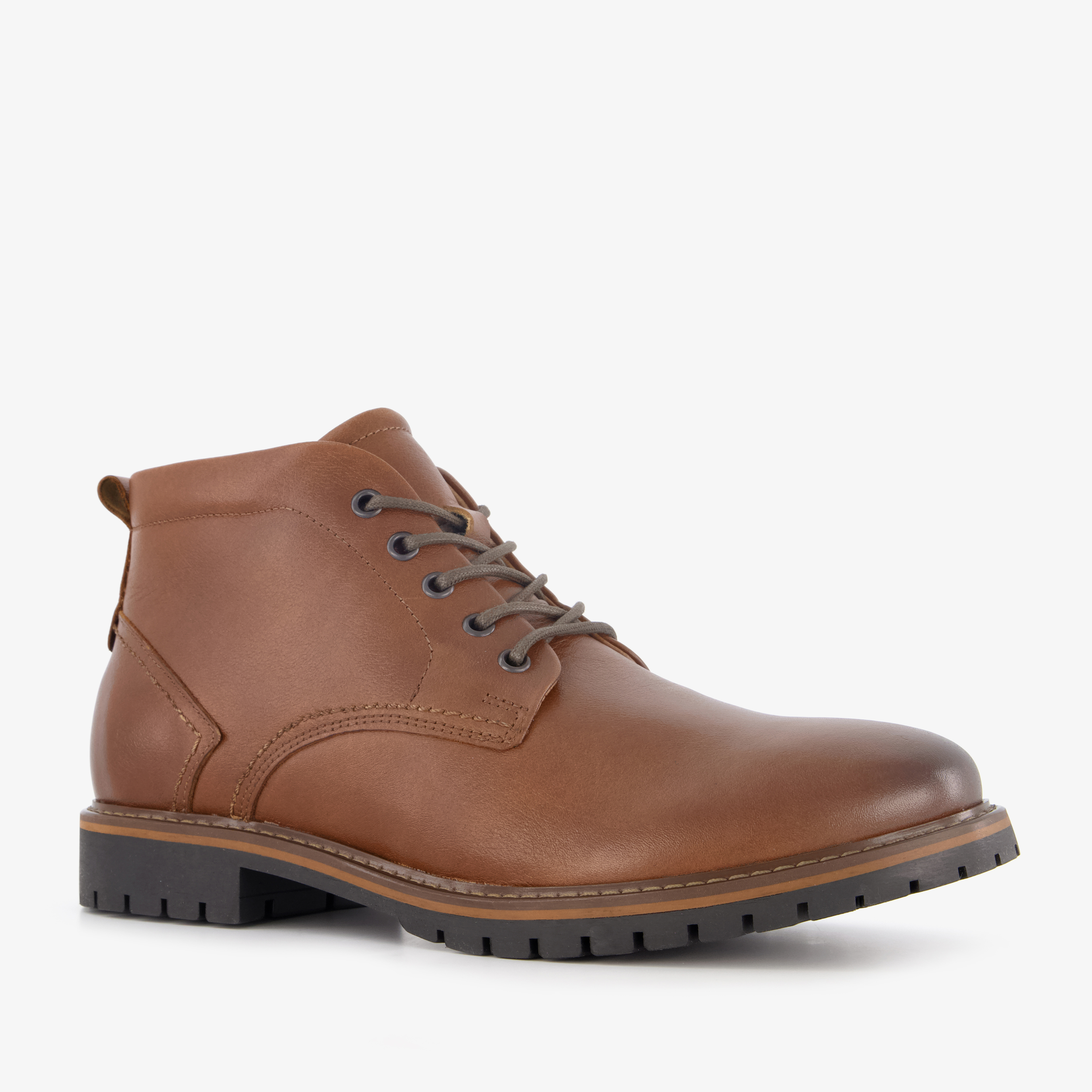 Van Beers leren heren veterboots cognac veterschoenen