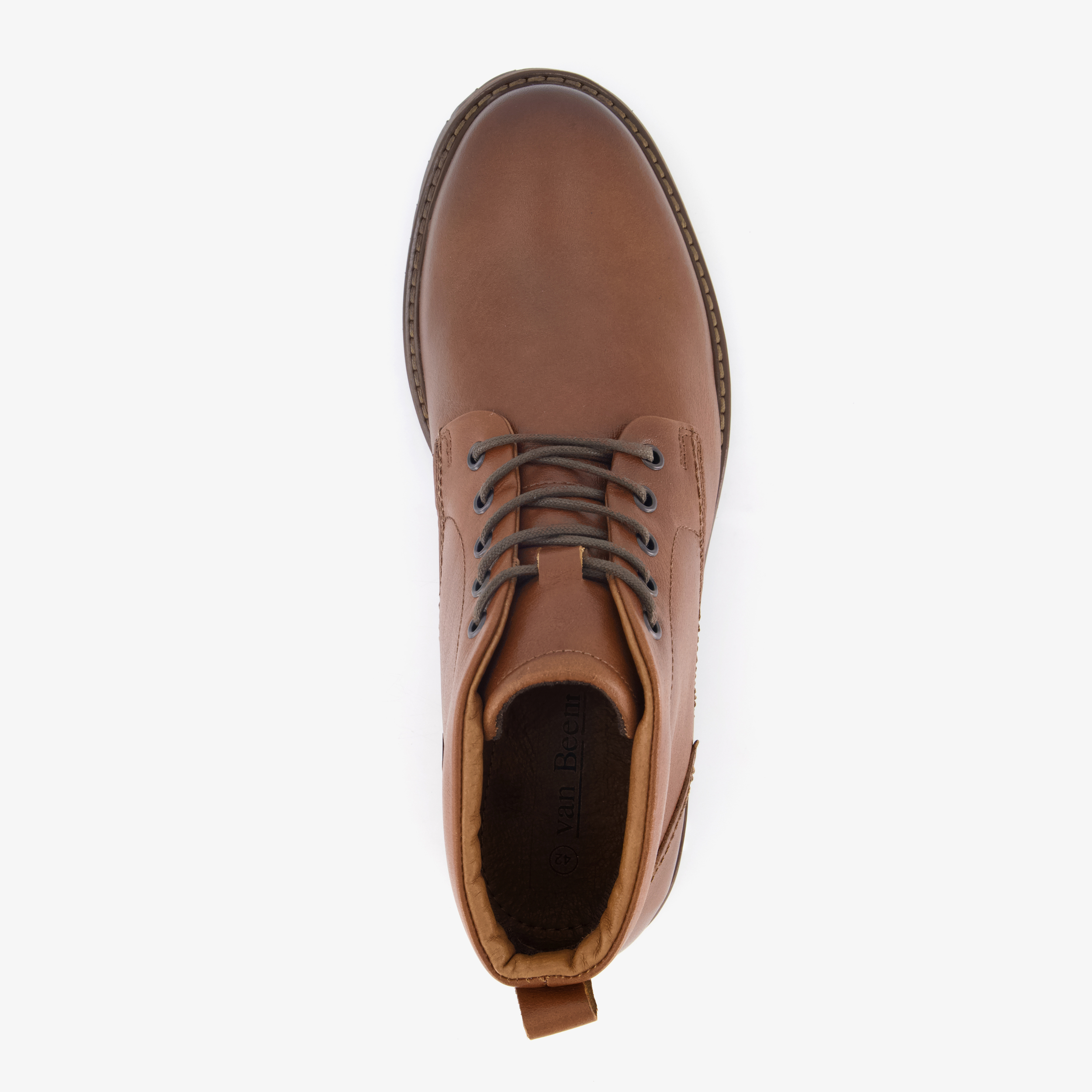 Van Beers leren heren veterboots cognac veterschoenen – foto 4